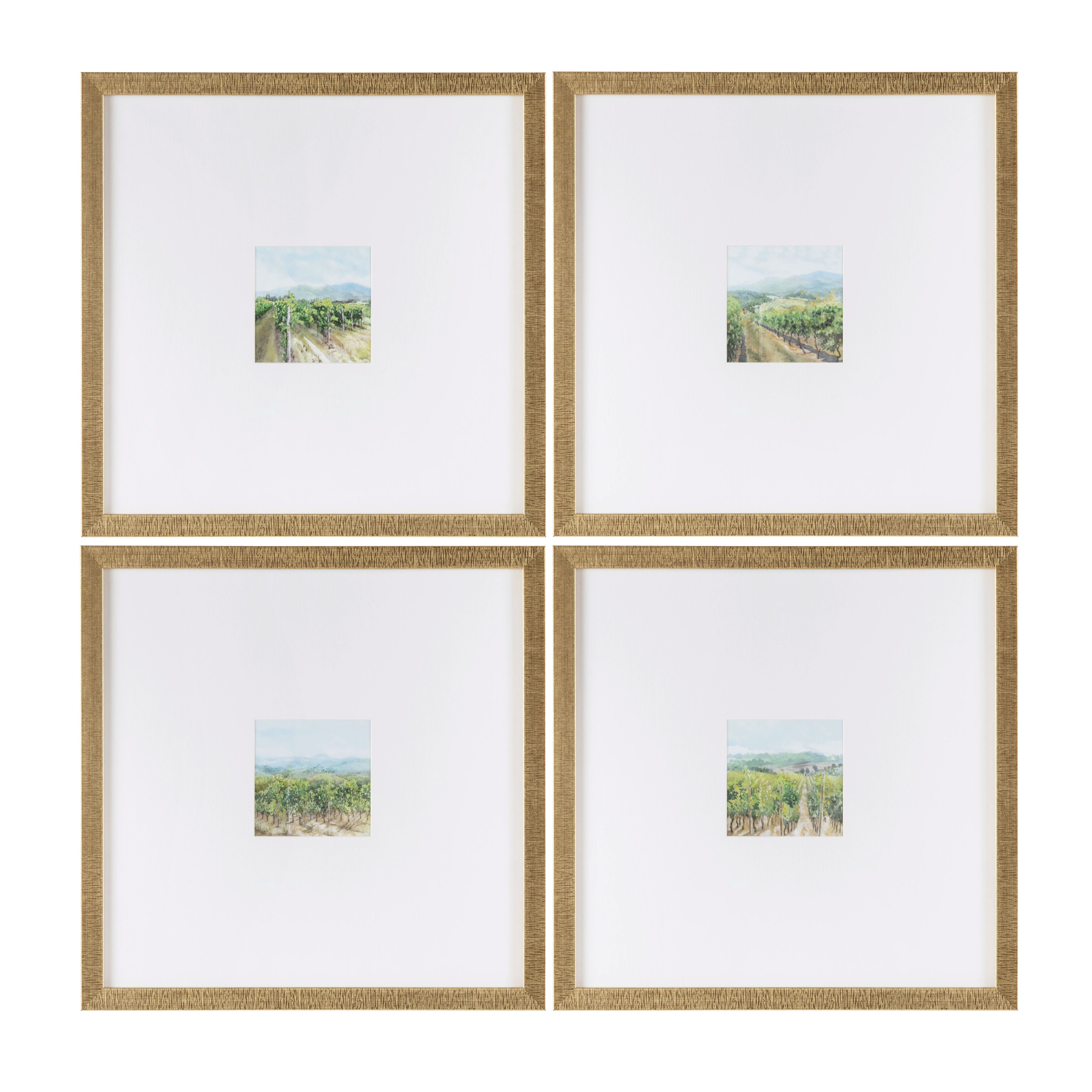 Vineyards 4 Mini Prints Under Glass