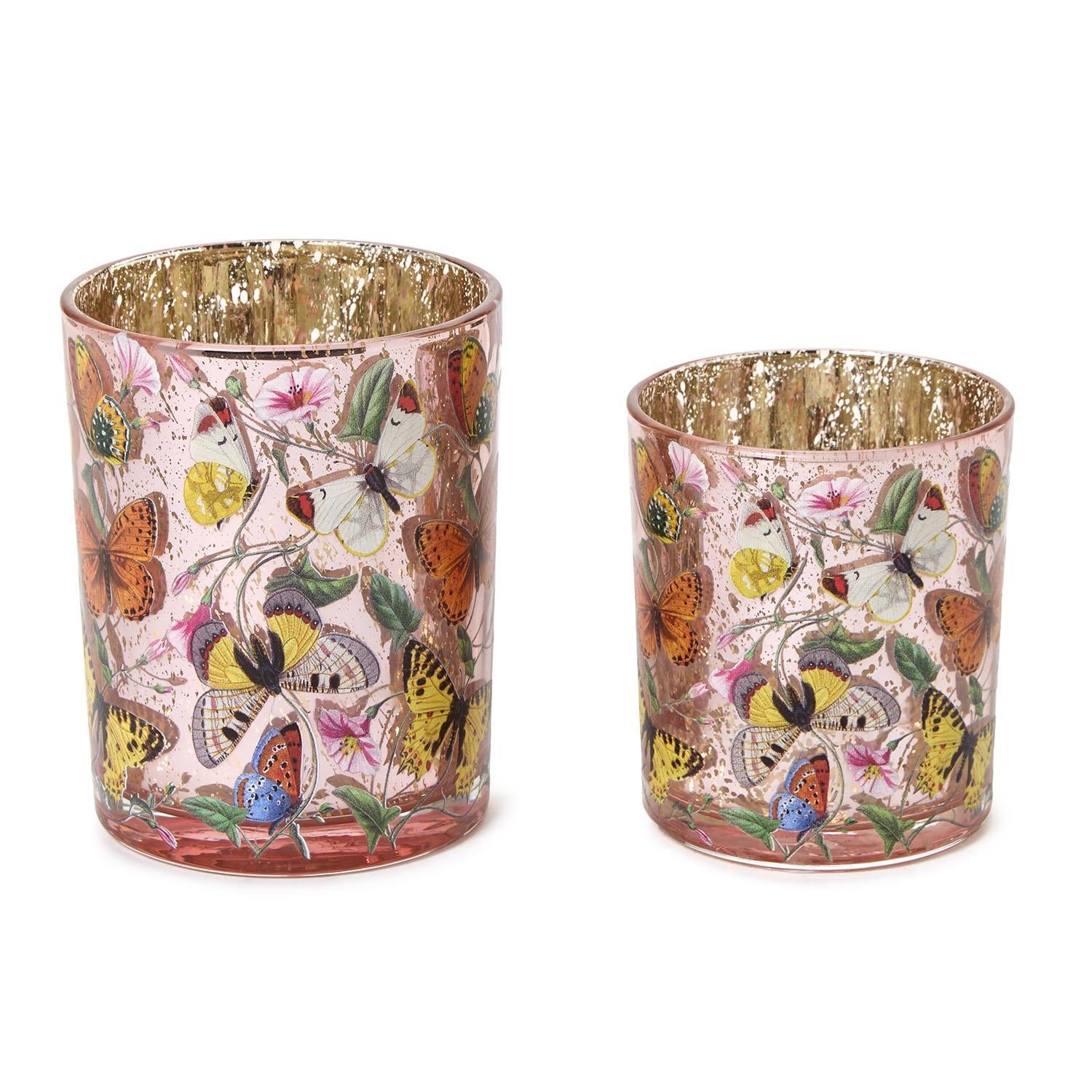 Butterfly Silhouette Tealight / Votive Candleholders, Set of 2