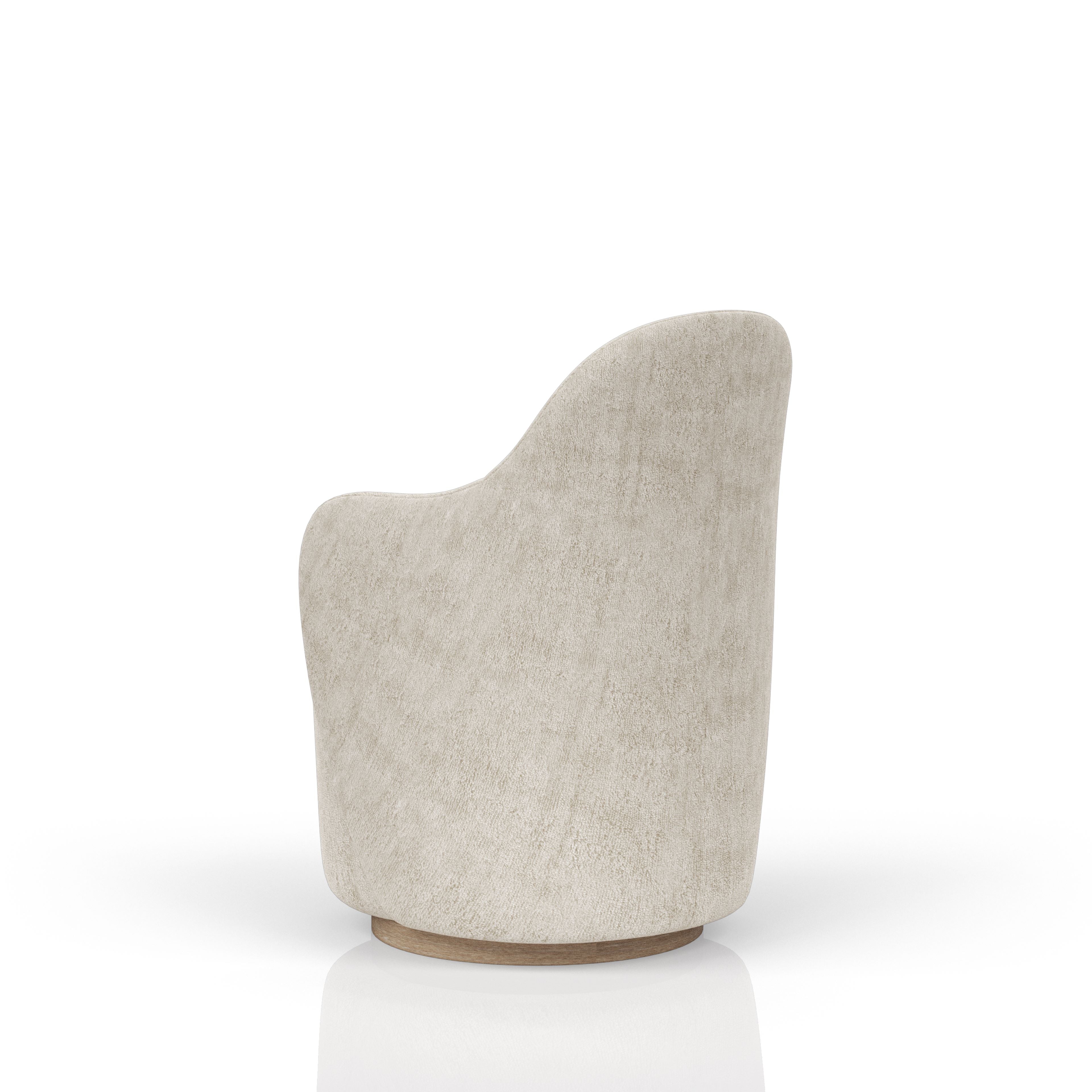 Cocoa and Ivory Swivel Barrel Chair