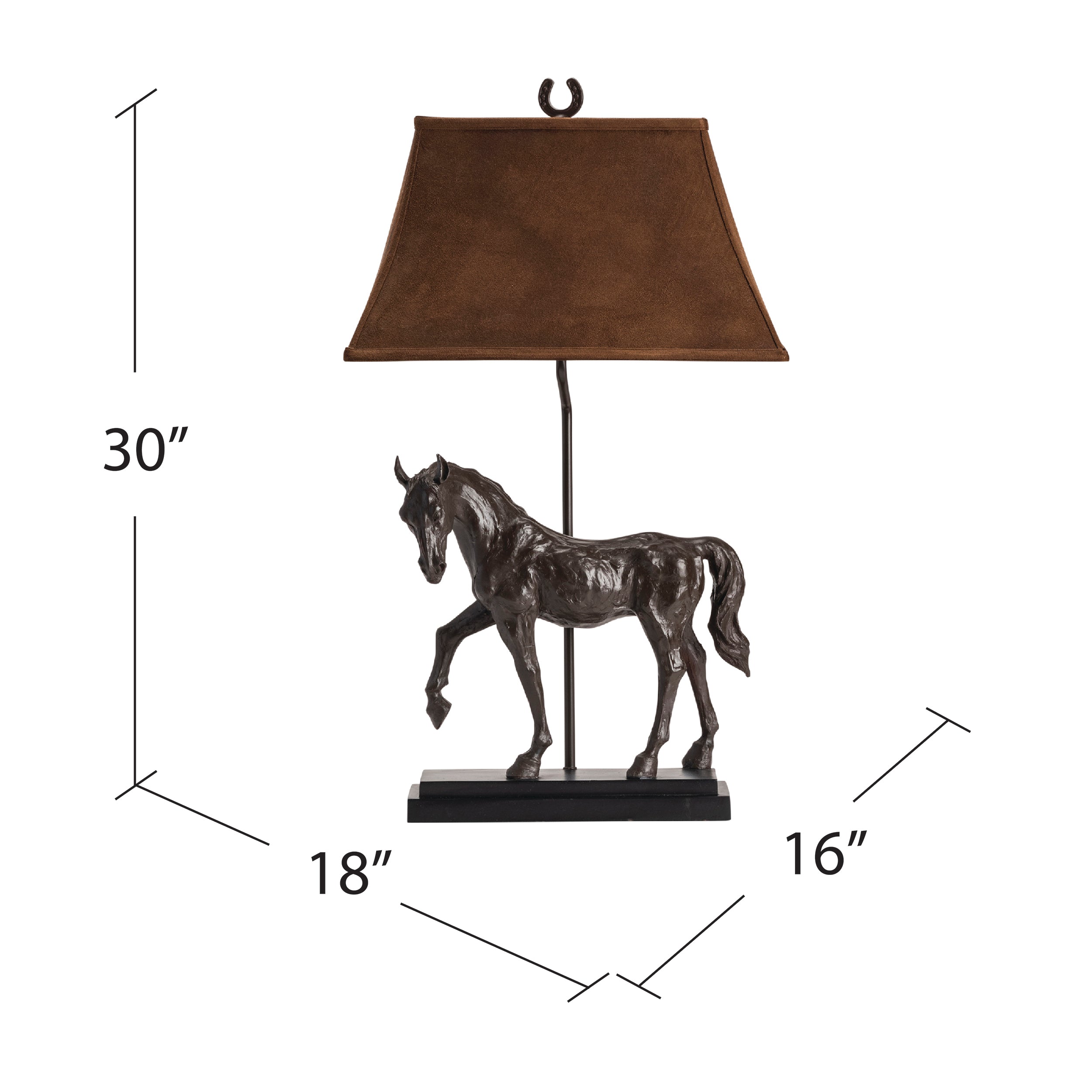 Bronze Brown Horse Table Lamp