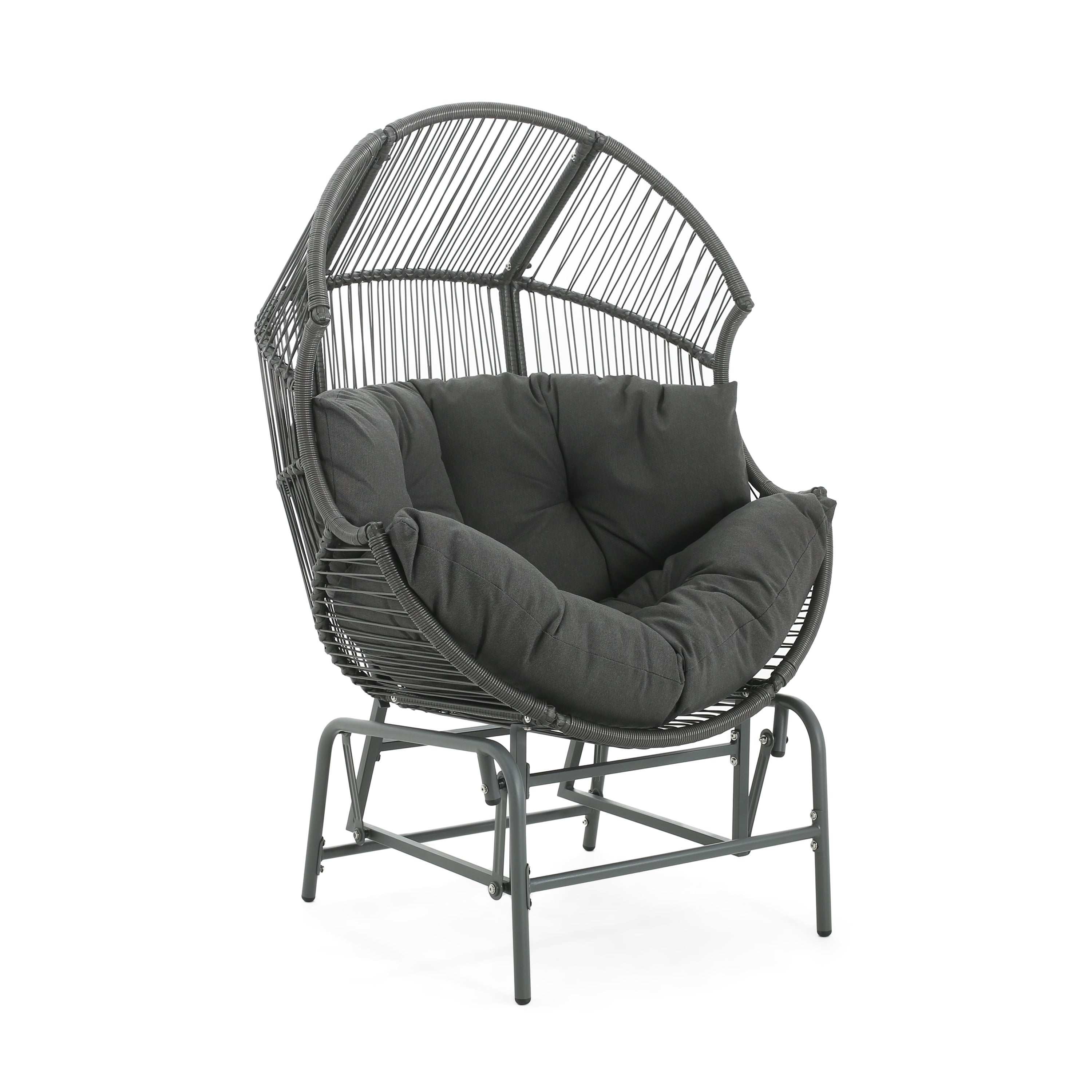 Variscite Outdoor Wicker Glider Chair with Cushion Seat