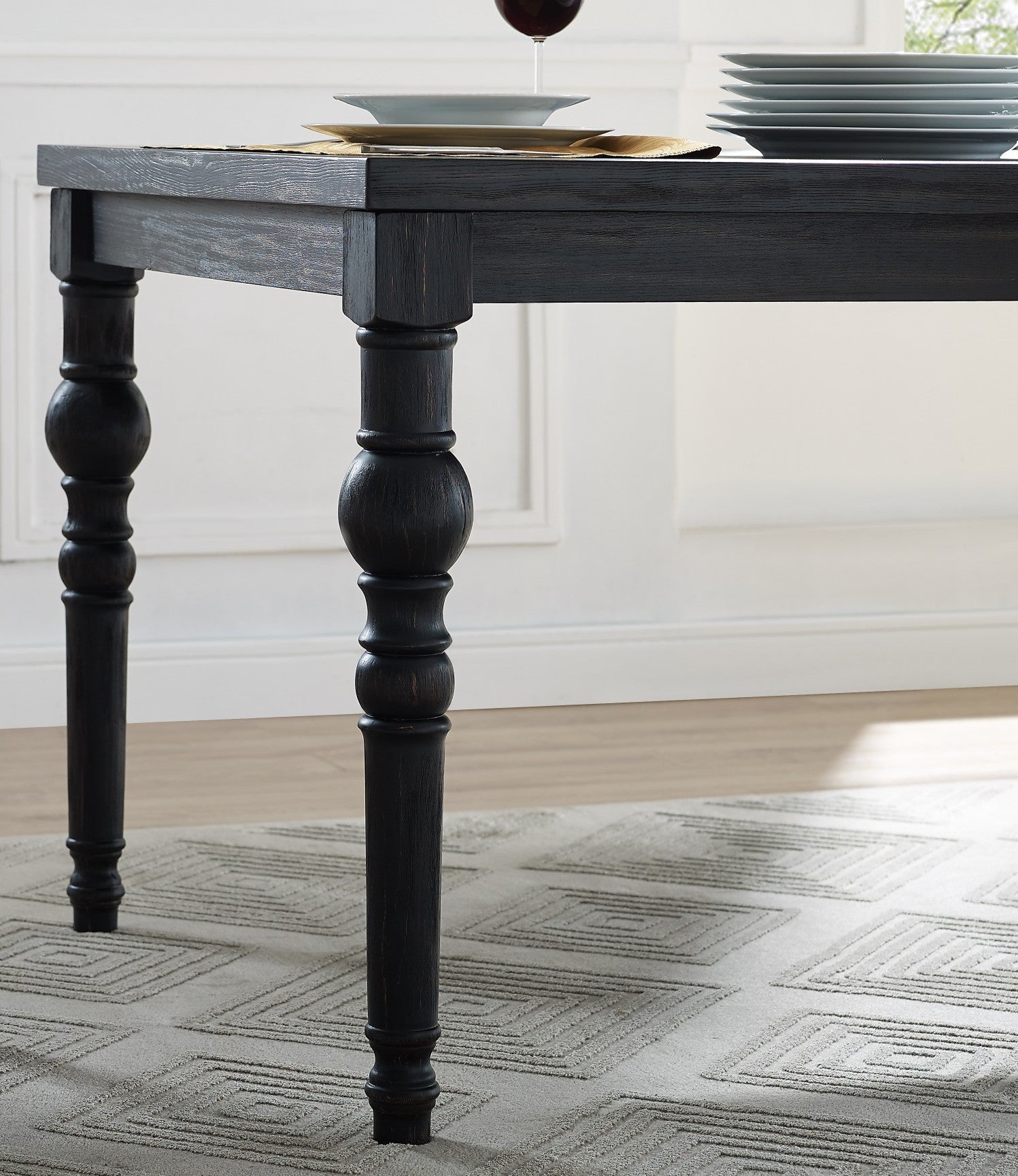 Levi Turned-Leg Dining Set with Table and 6 Chairs