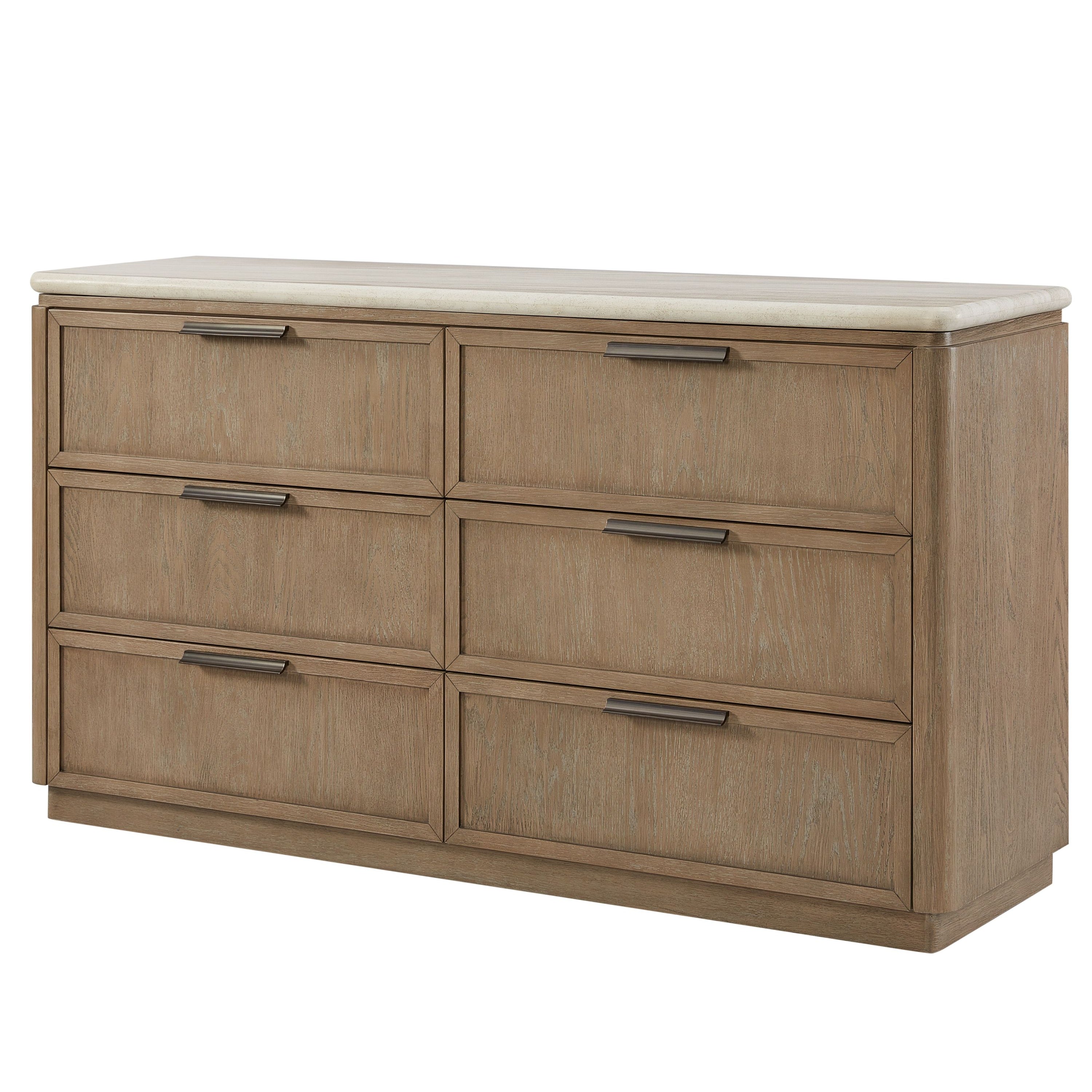 Ashborne Oak Veneer 6-Drawer Dresser
