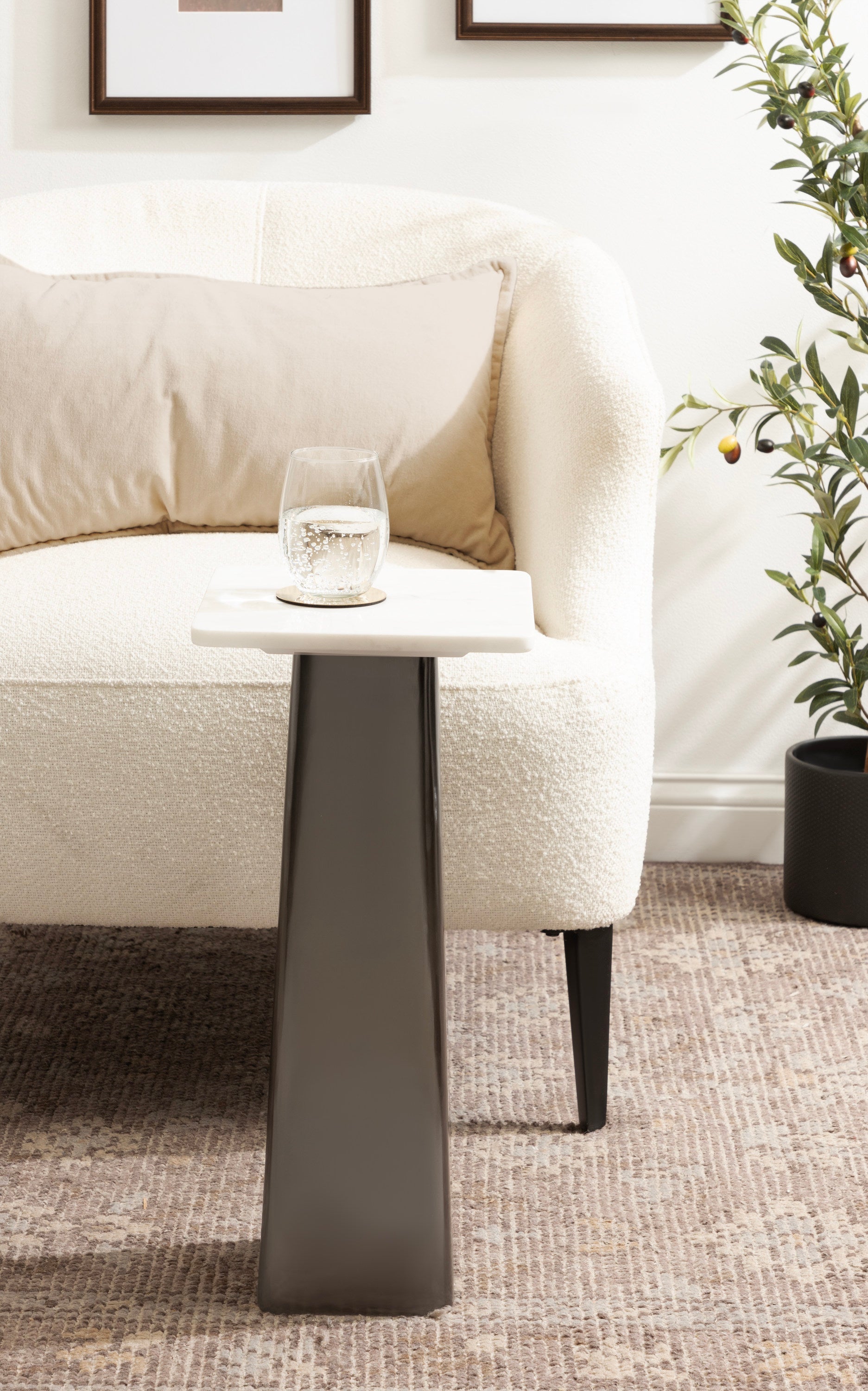 Quinley Square Marble Drink Table