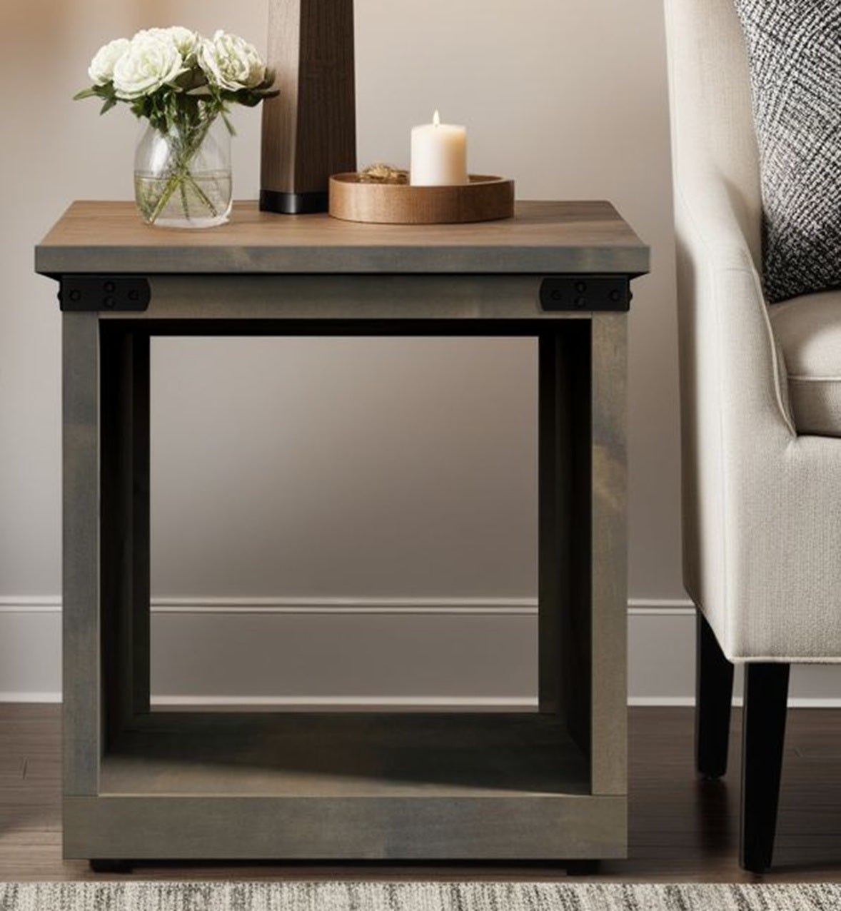 Farmhouse Rustic Side Table