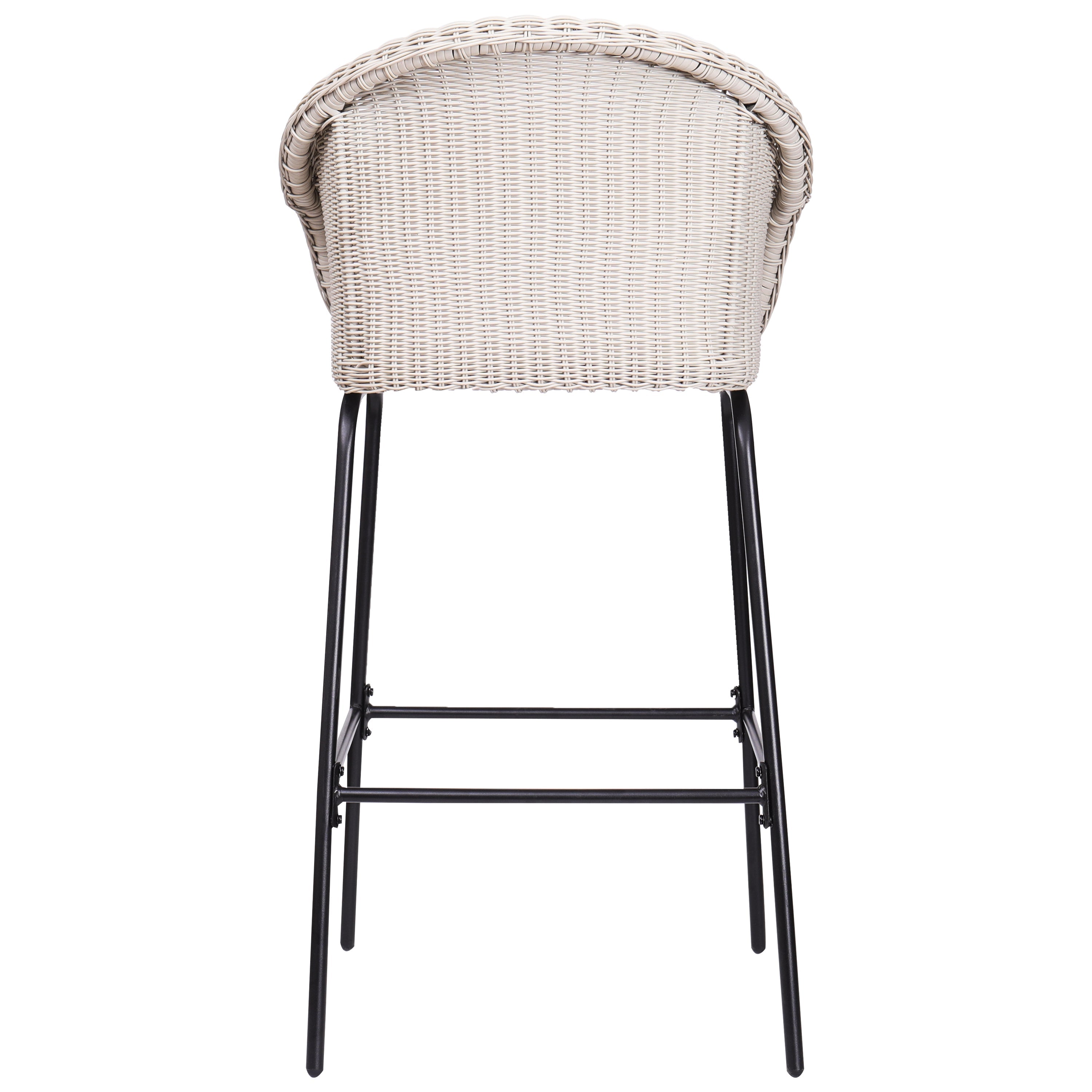 Ladd Outdoor Metal Wicker Barstool, Set of 2