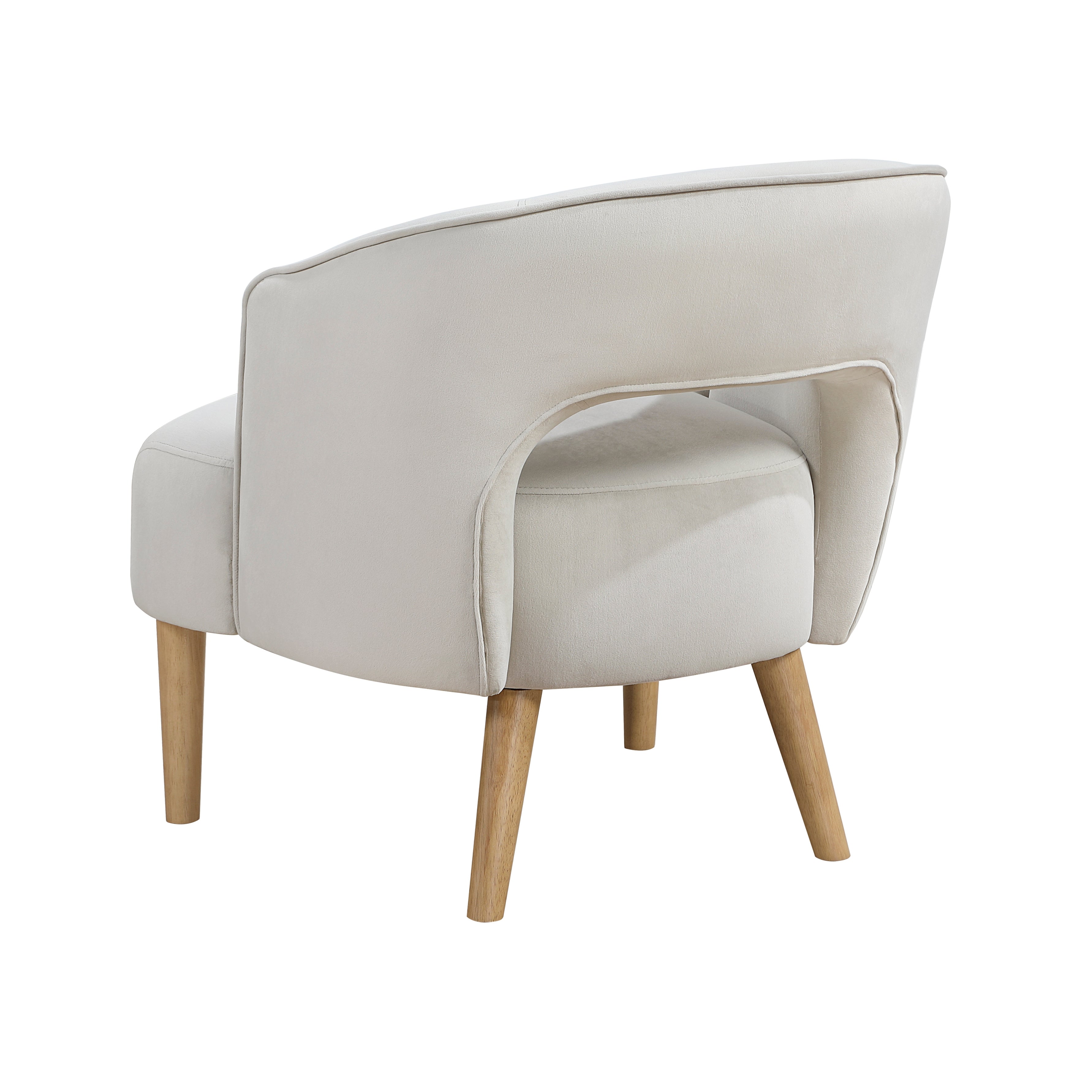 Modern Plush Velvet Open Back Barrel Accent Chair