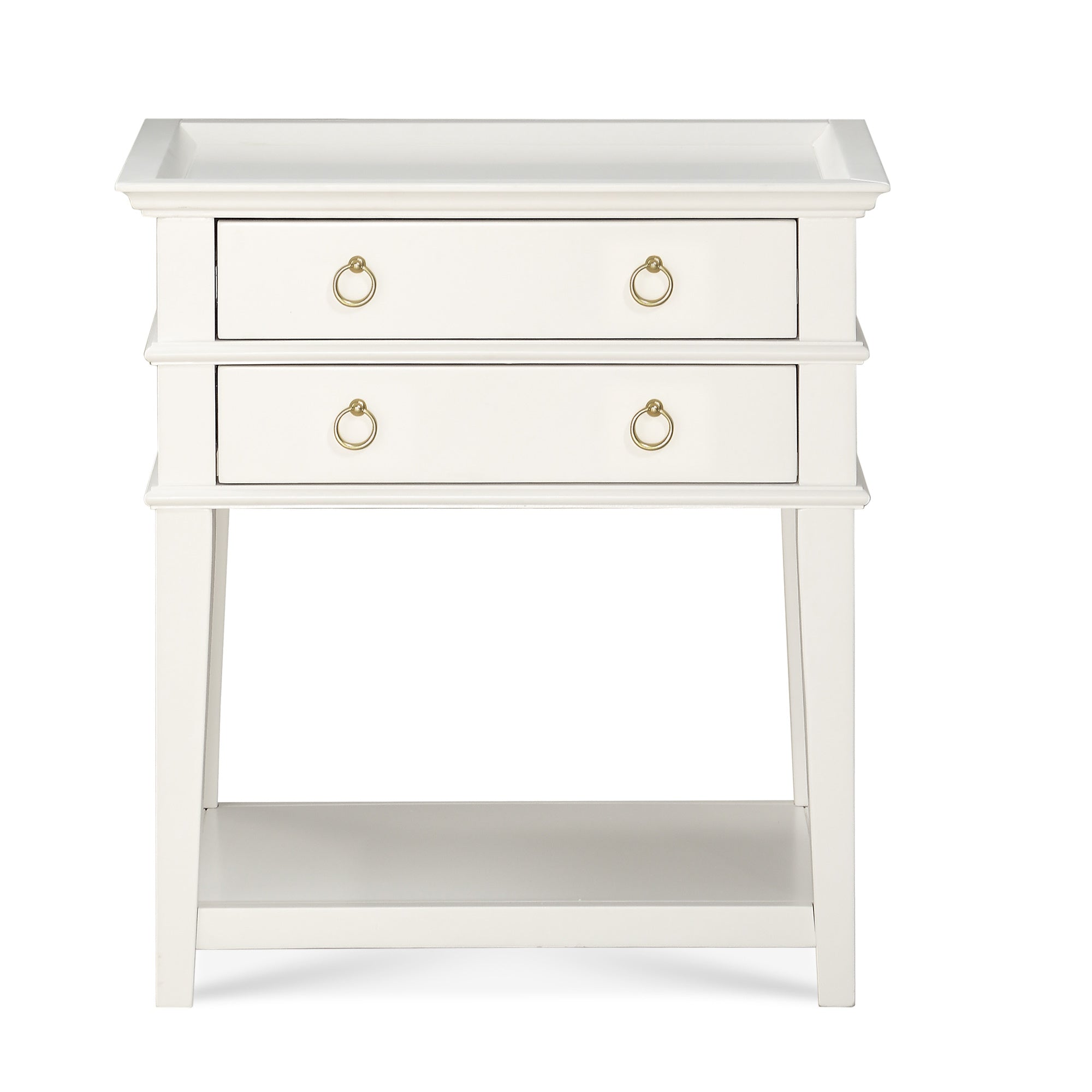 Carmona 2-Drawer Tray Top Nightstand