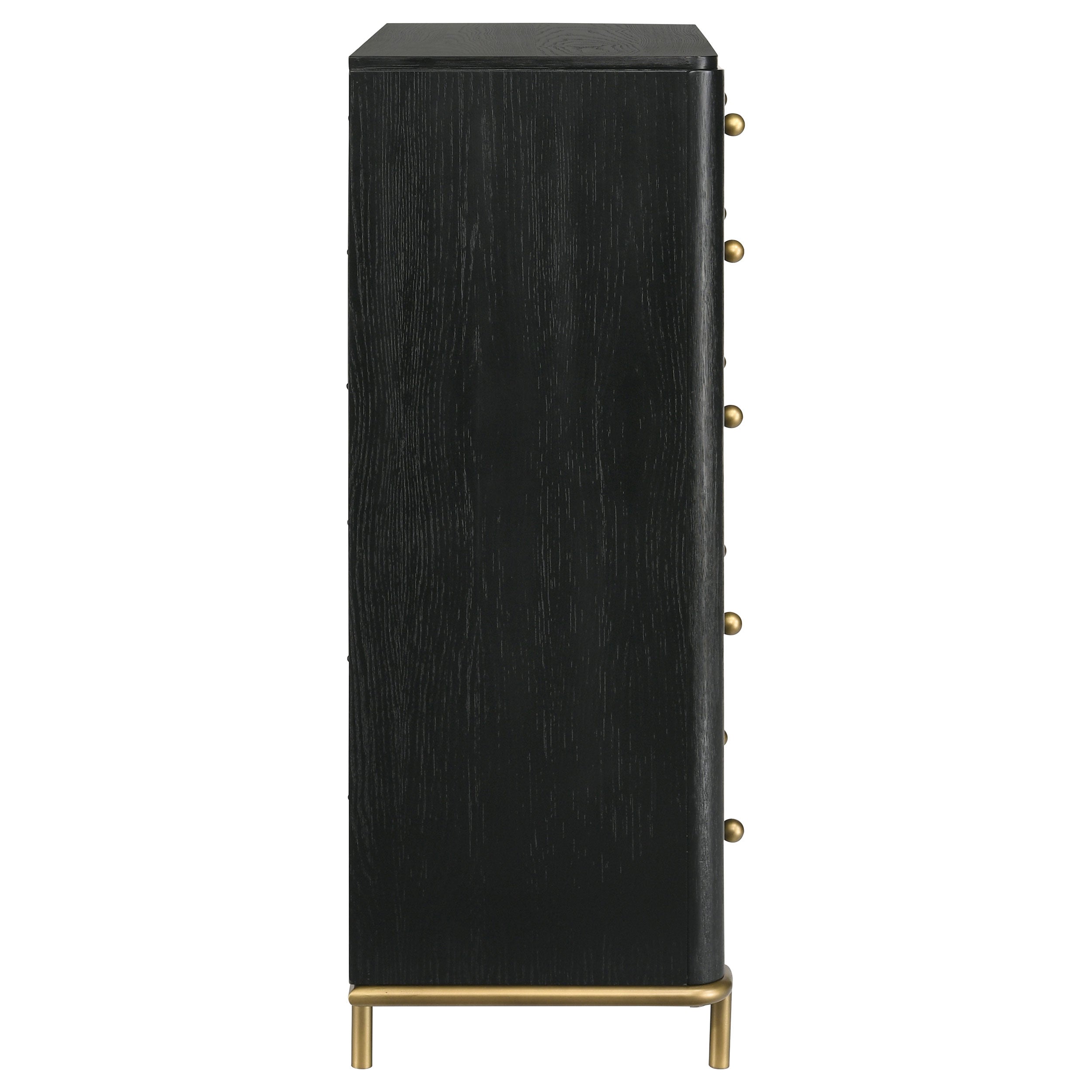 Anser Black 5-Drawer Chest