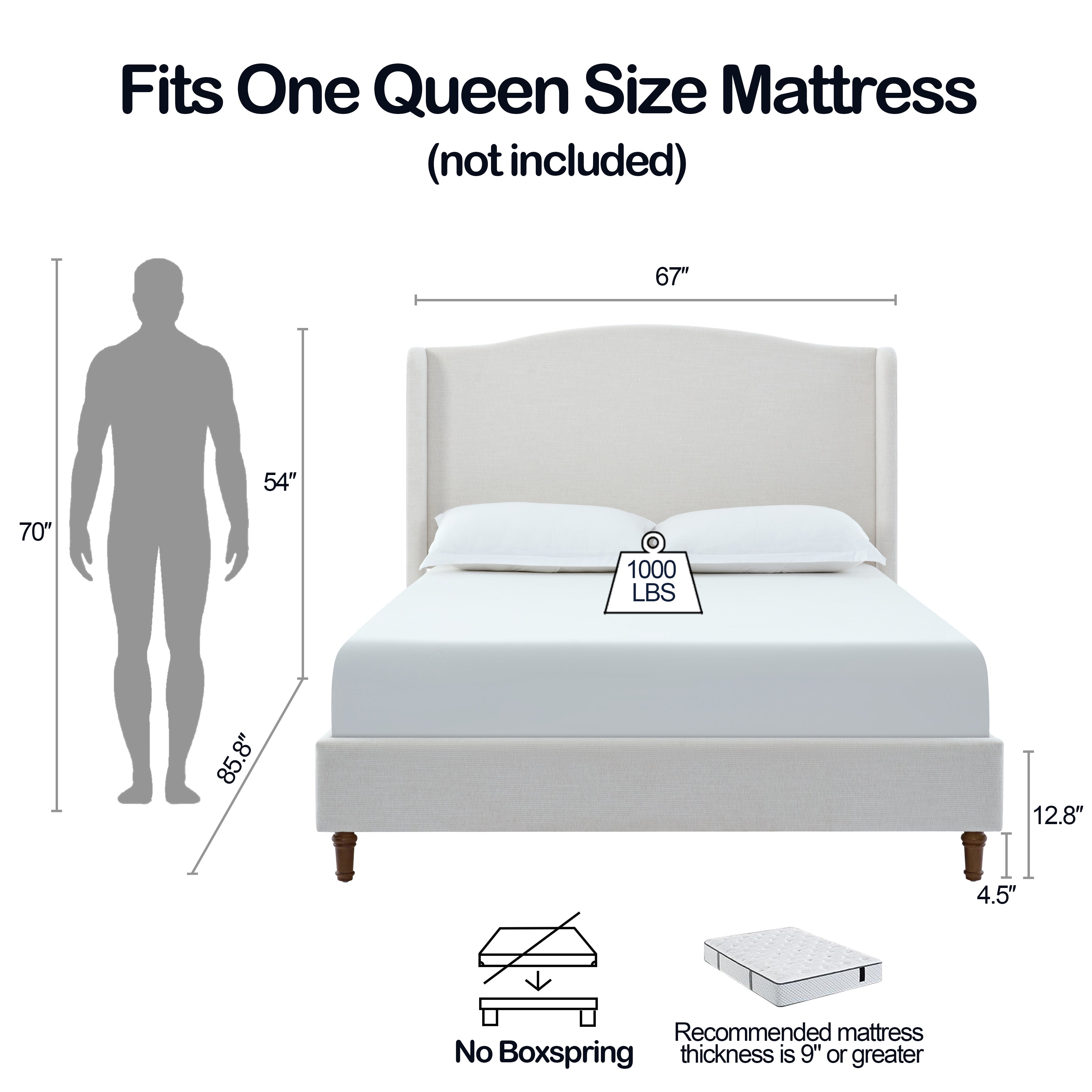 Hannah Upholstered Wingback Bed