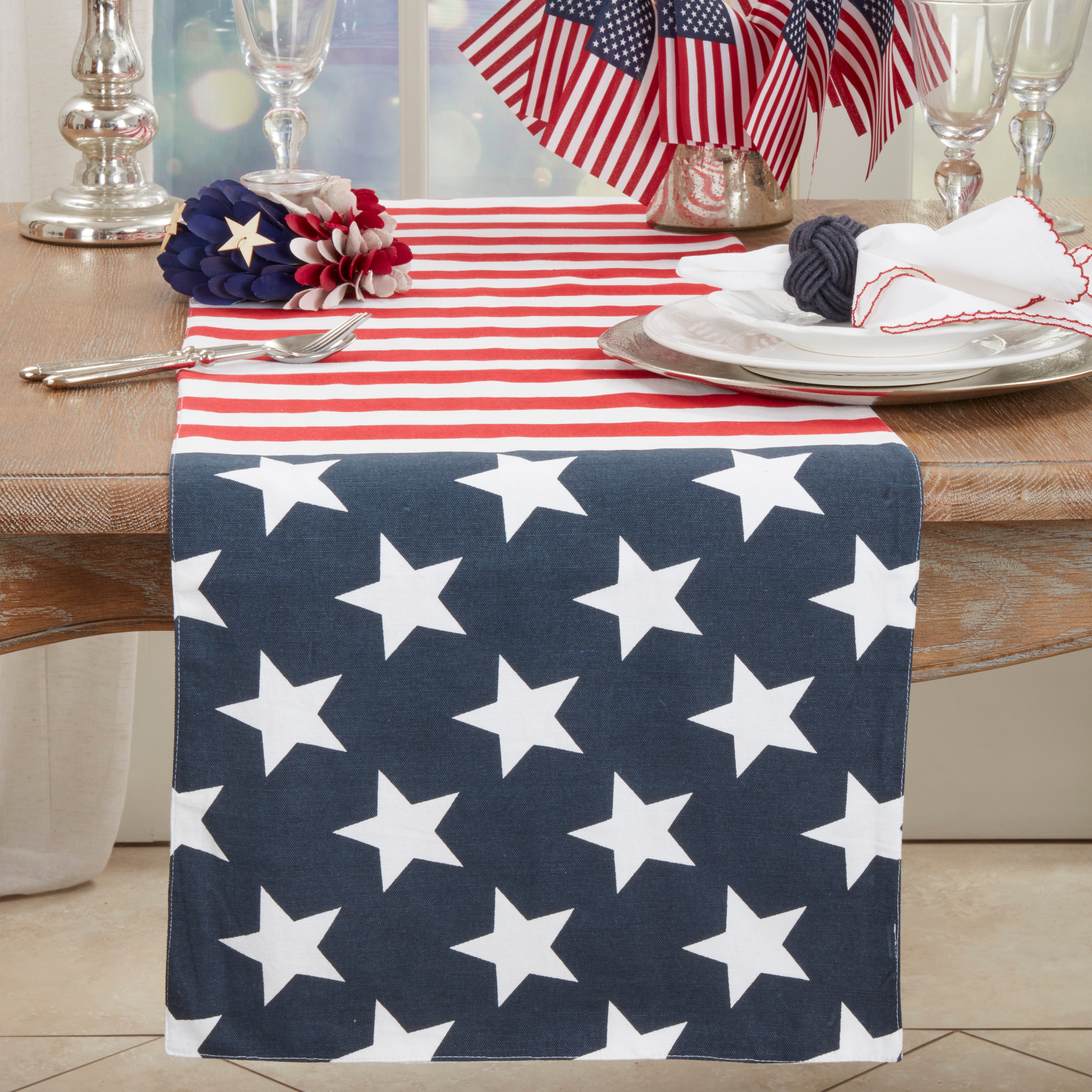American Flag Patriotic Table Runner