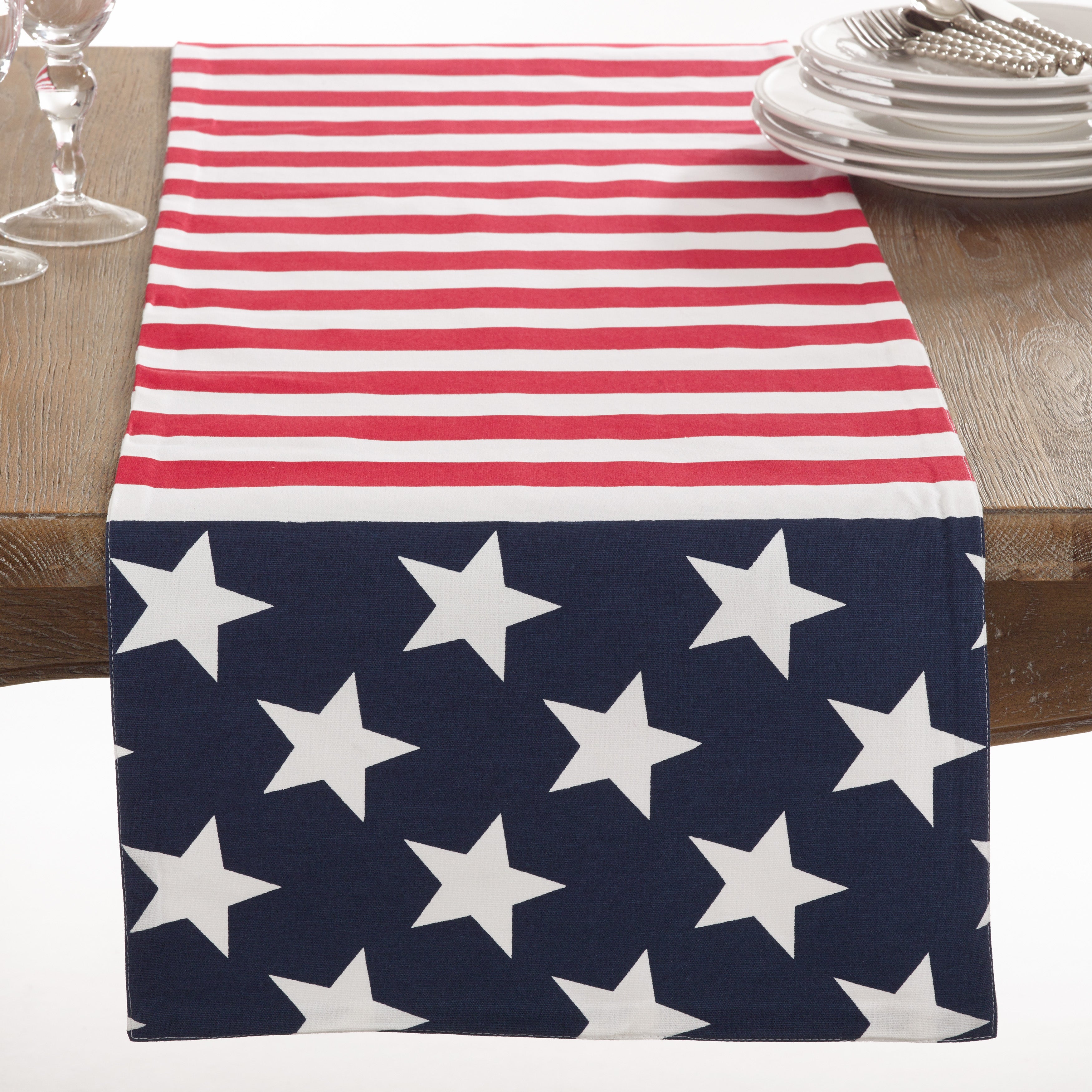 American Flag Patriotic Table Runner