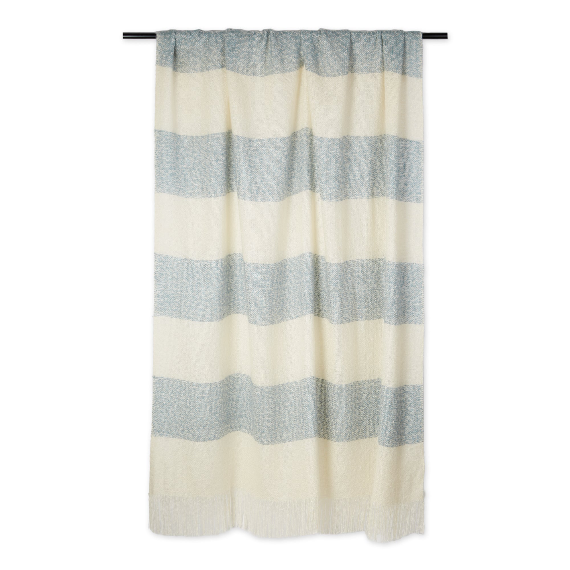 Blue Rugby Stripe Acrylic Throw