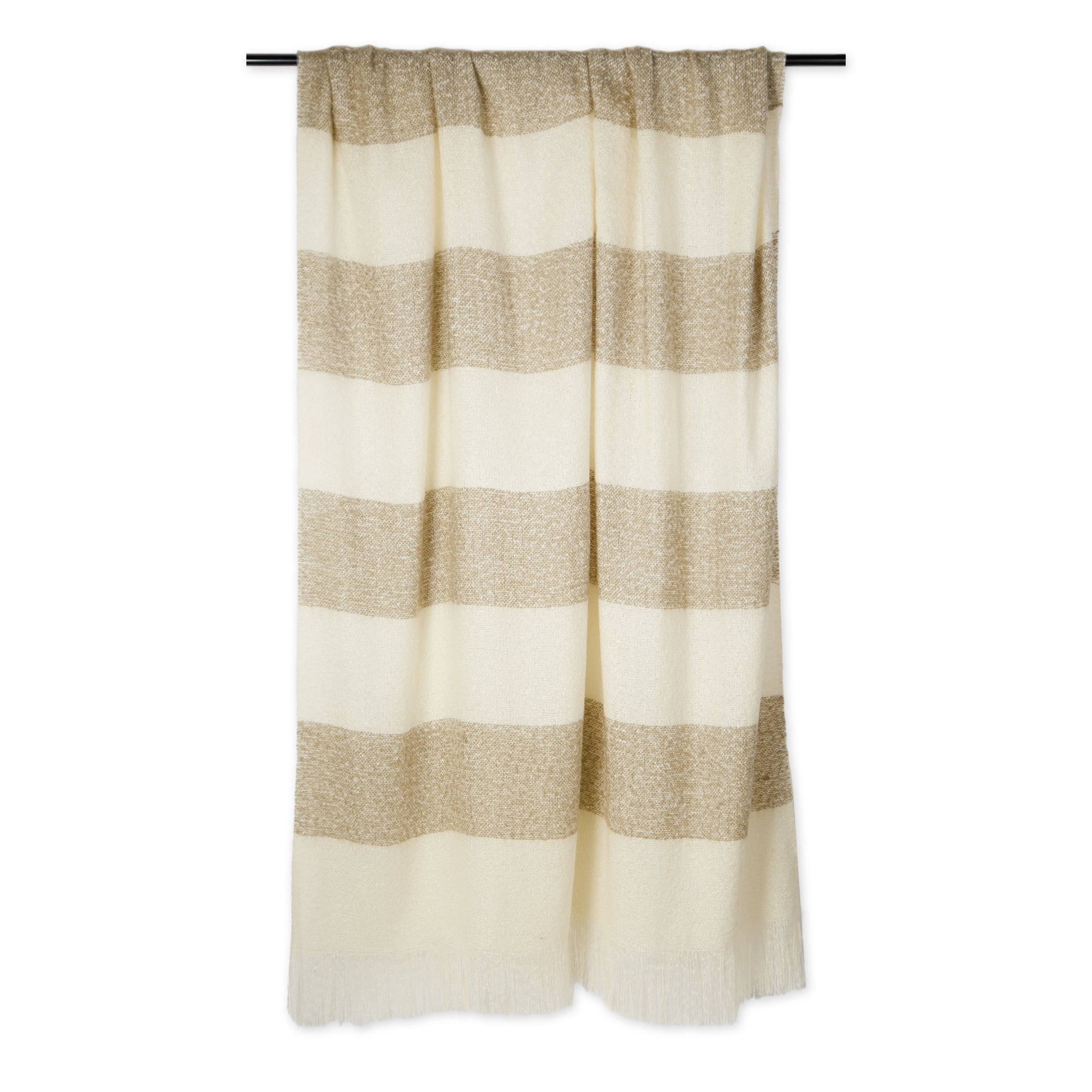 Brown Rugby Stripe Acrylic Throw