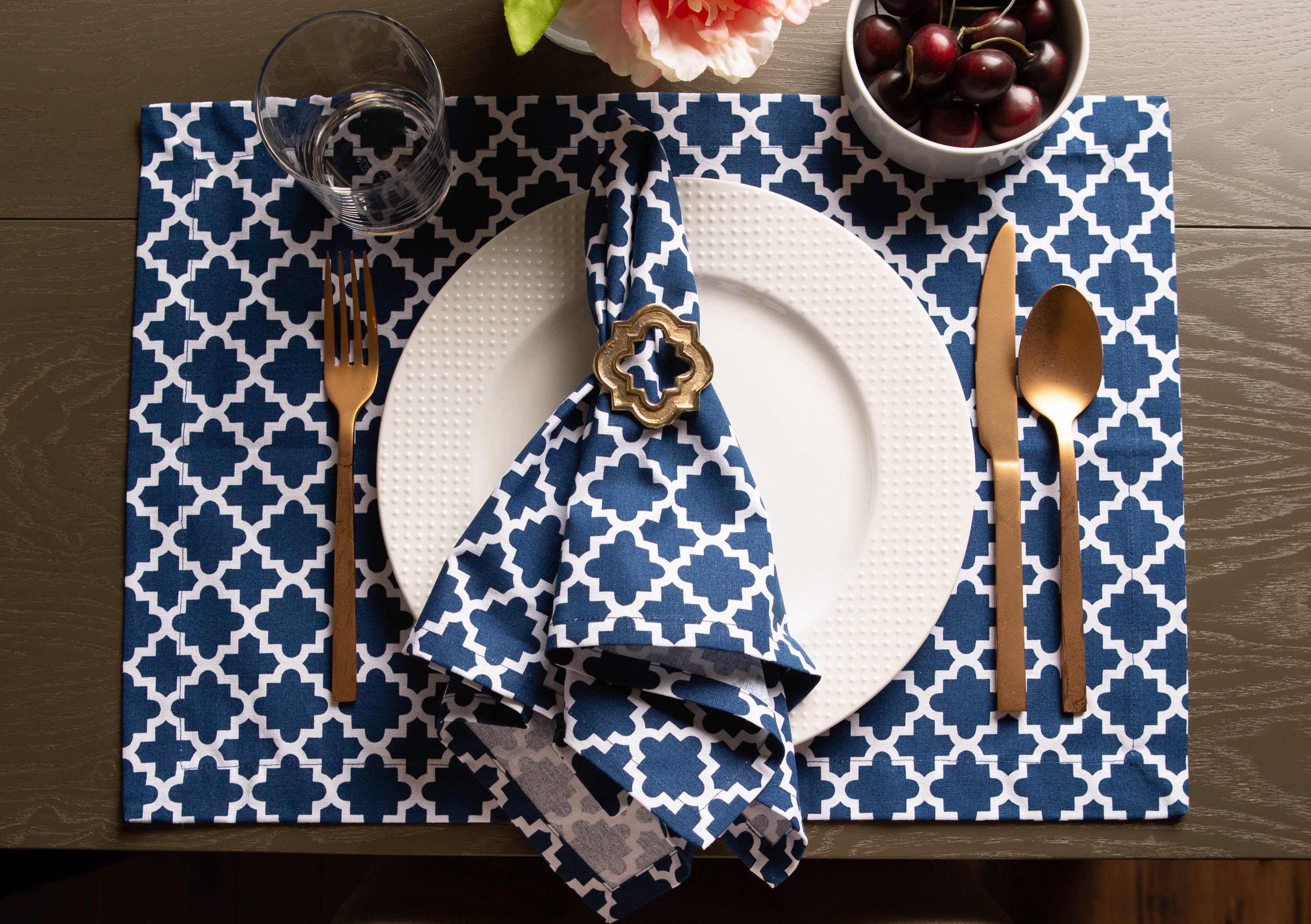 DII Lattice Print Cotton Placemat 6-Piece Set