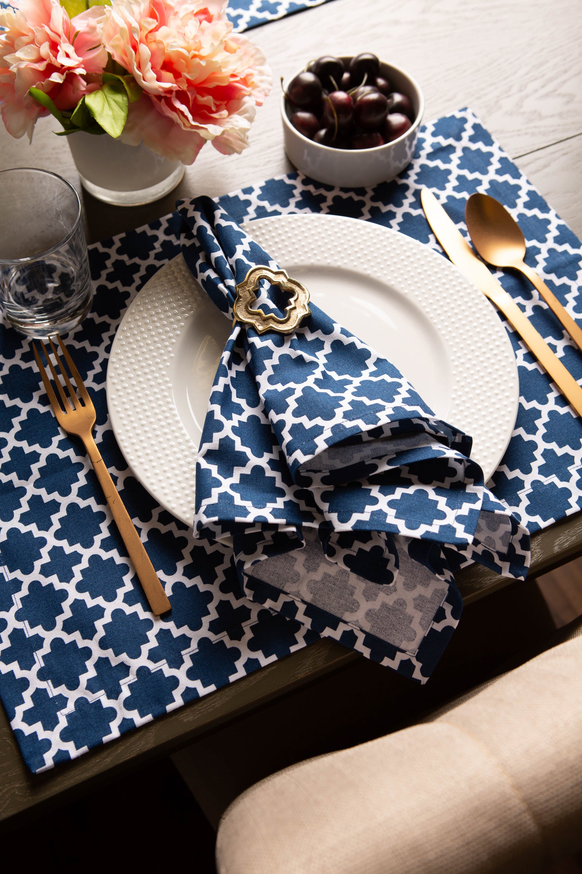 DII Lattice Print Cotton Placemat 6-Piece Set