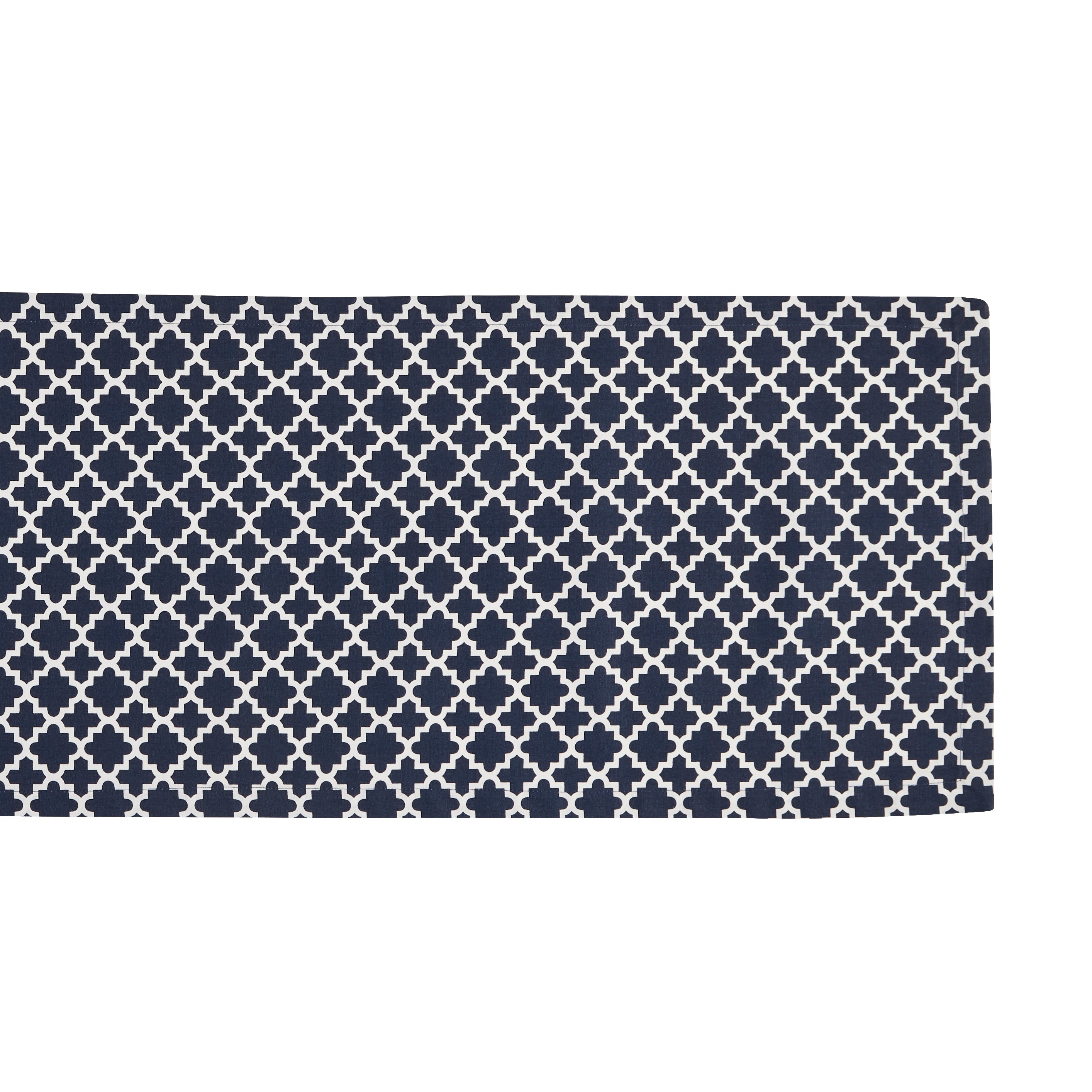 DII Nautical Blue Lattice Print Cotton Table Runner, 14" x 72"