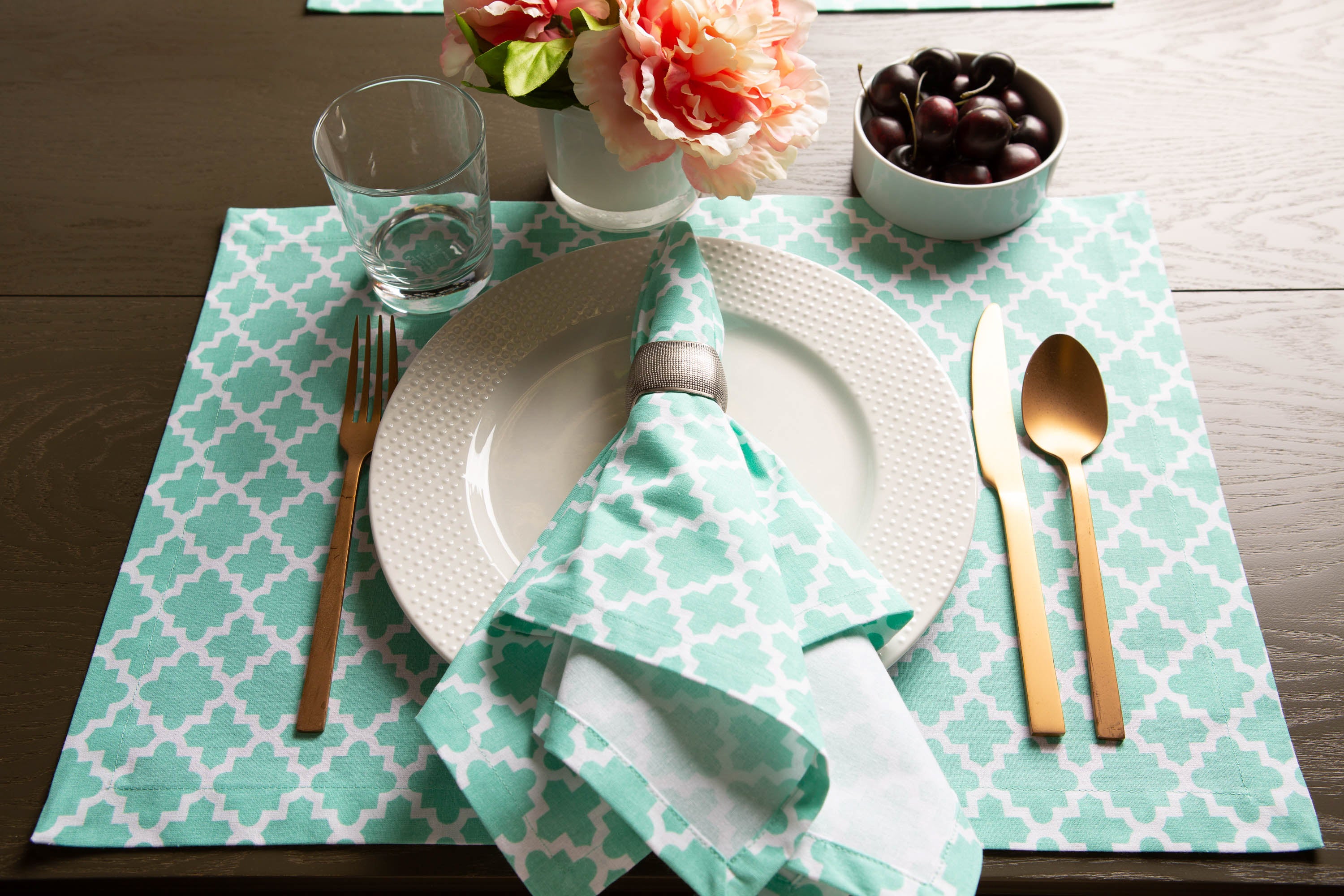 DII Lattice Print Cotton Placemat 6-Piece Set