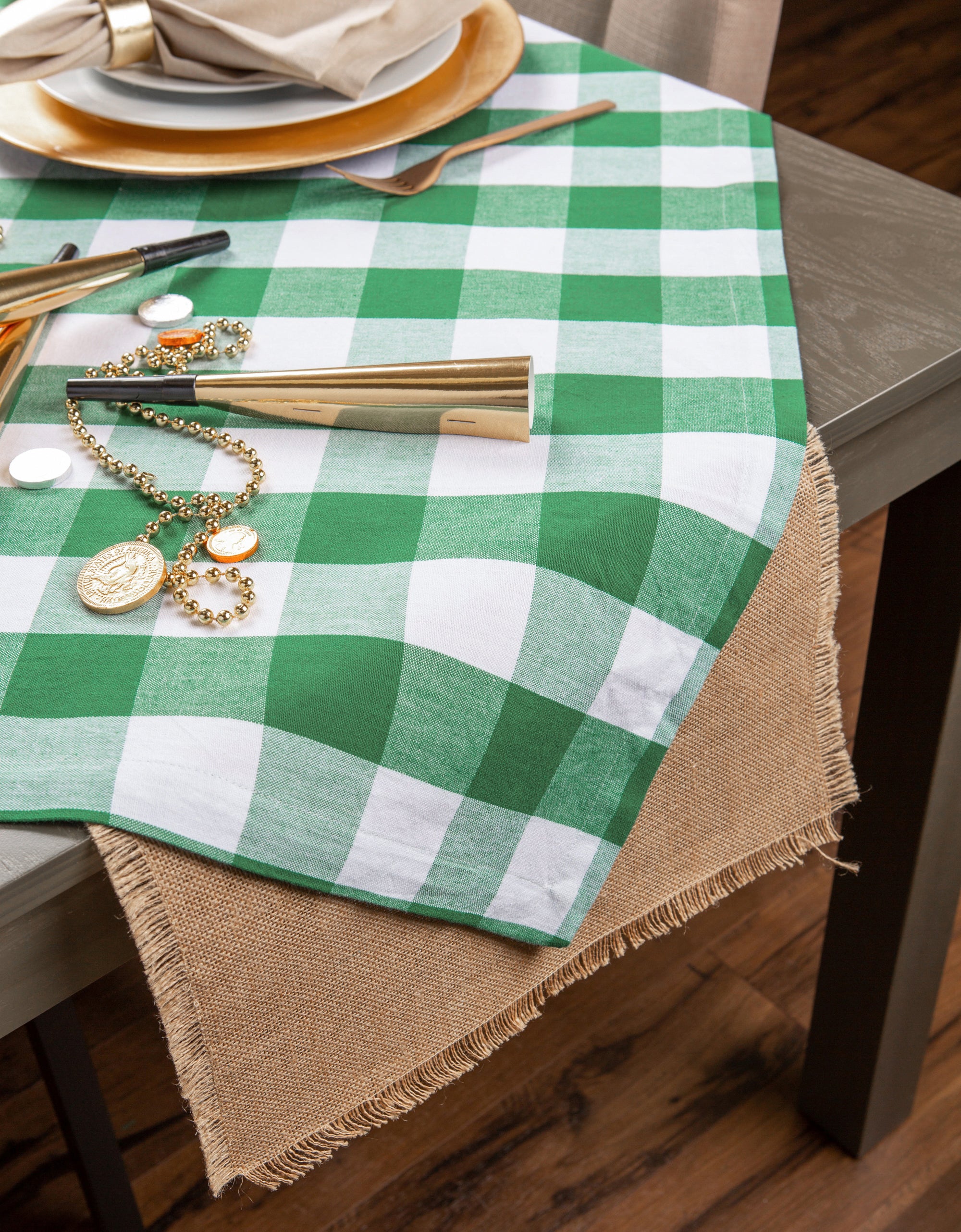 Shamrock Green Buffalo Check Tablecloth