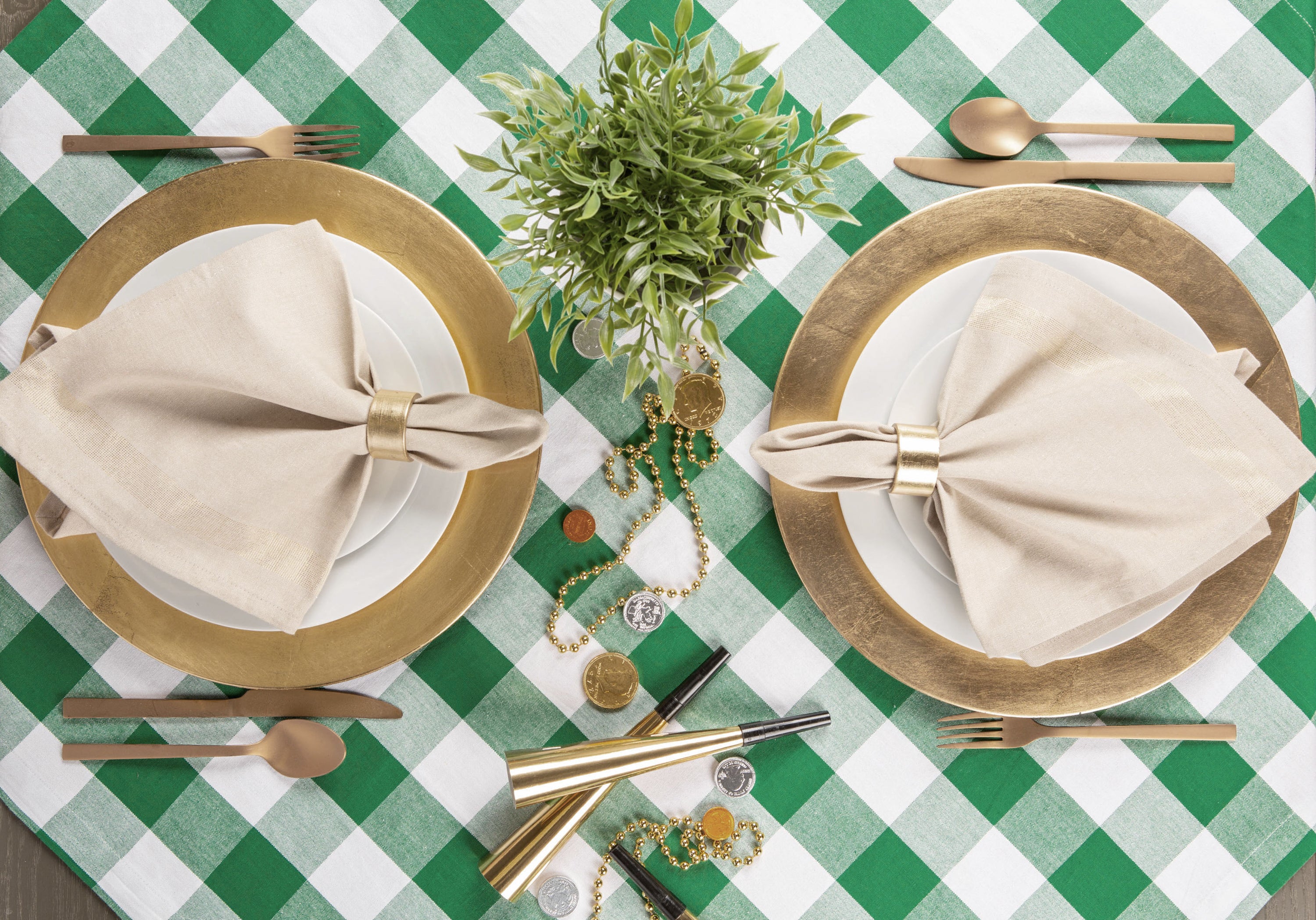 Shamrock Green Buffalo Check Tablecloth