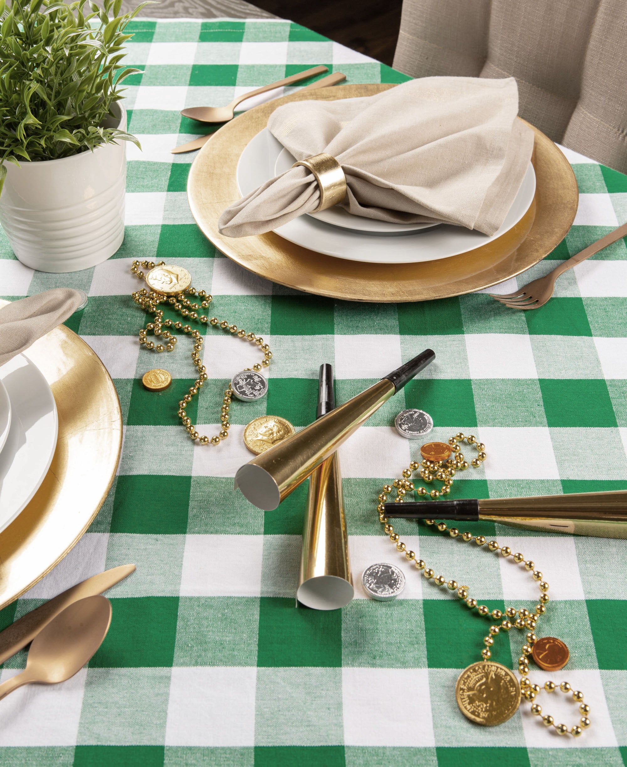 Shamrock Green Buffalo Check Tablecloth
