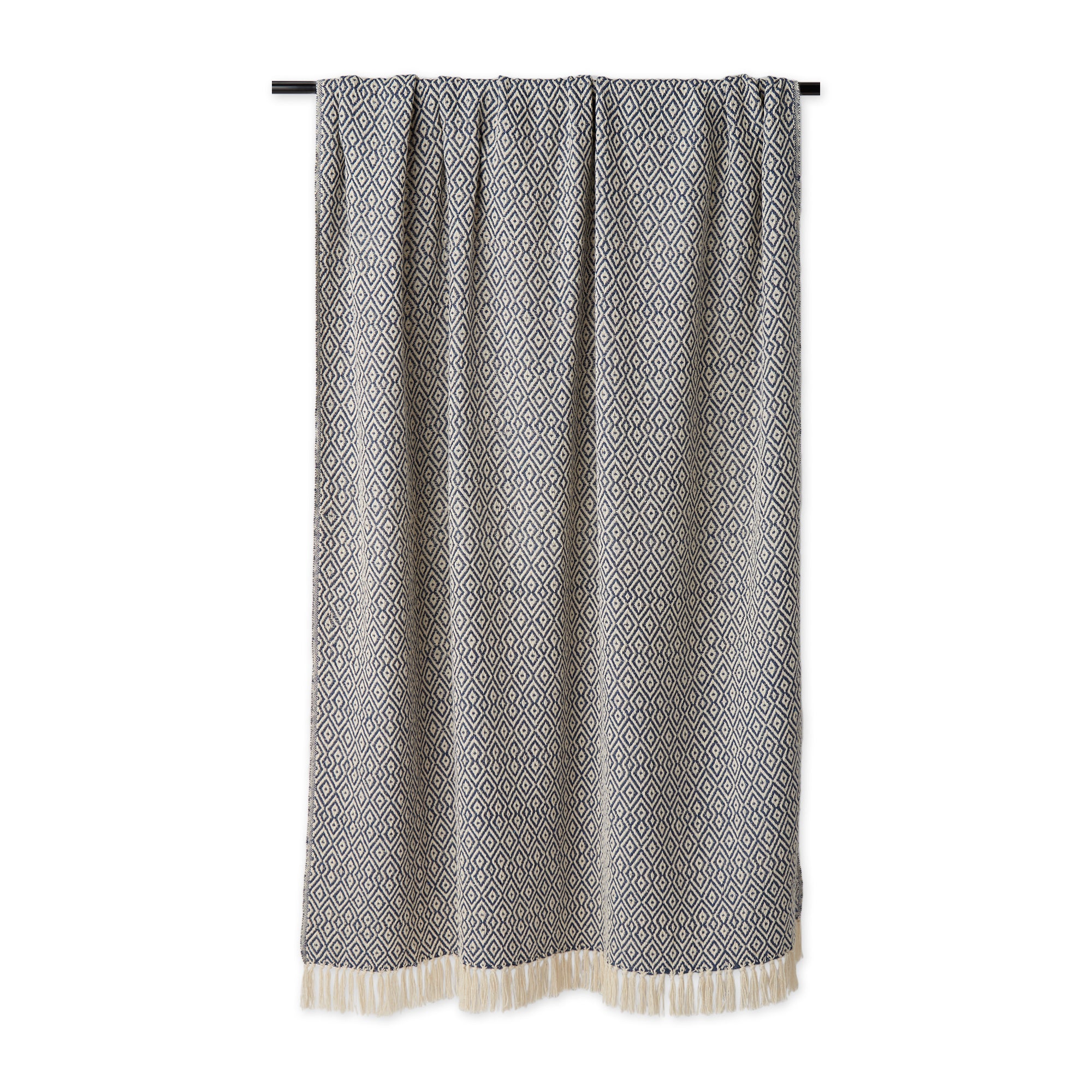 French Blue Double Diamond Throw