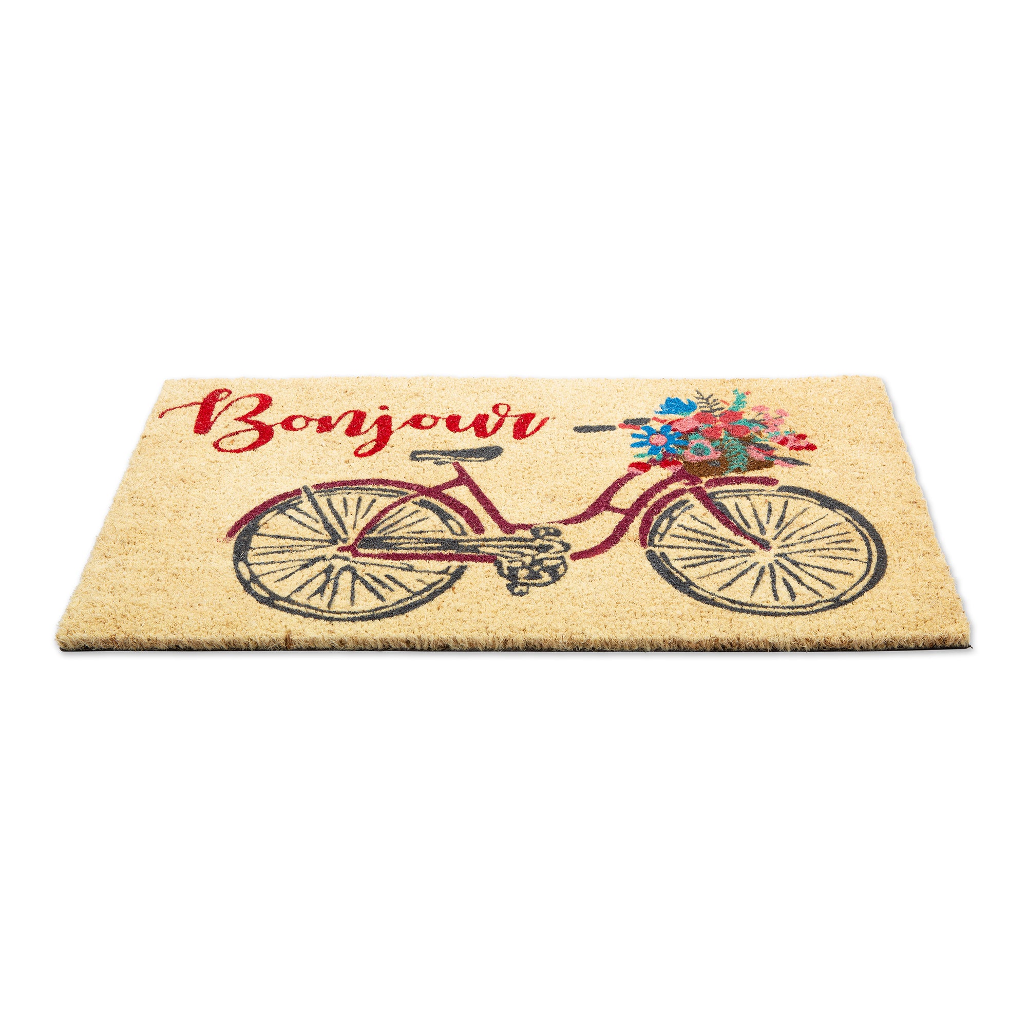 DII Bonjour Bike Doormat, Non-Slip PVC Backing