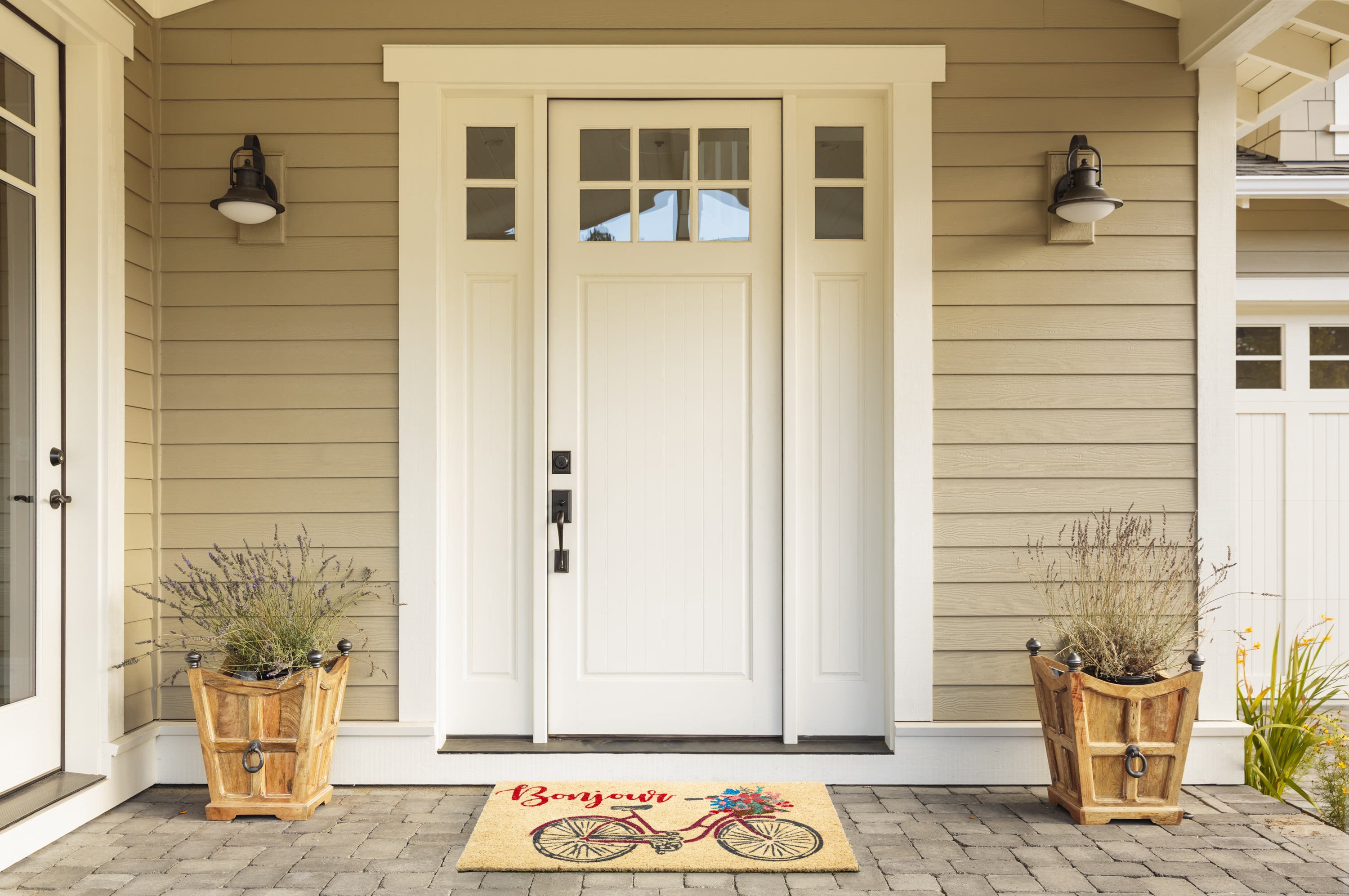 DII Bonjour Bike Doormat, Non-Slip PVC Backing