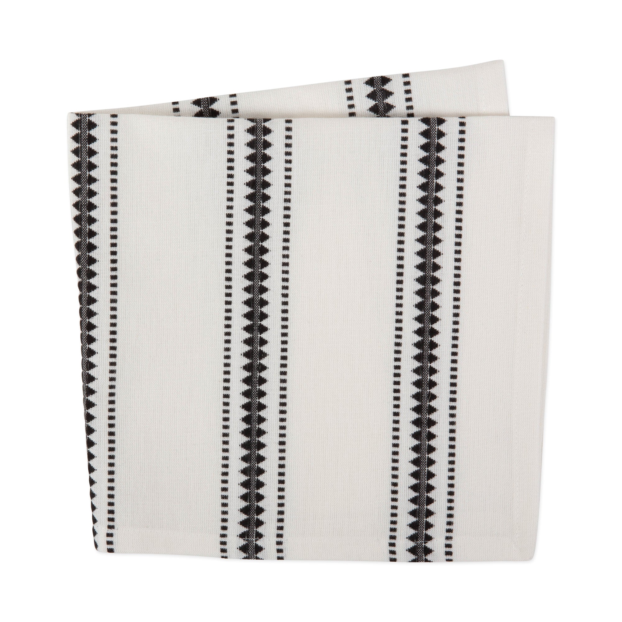 DII Black Zig Dobby Stripe Cotton Dinner Napkin 6-Piece Set