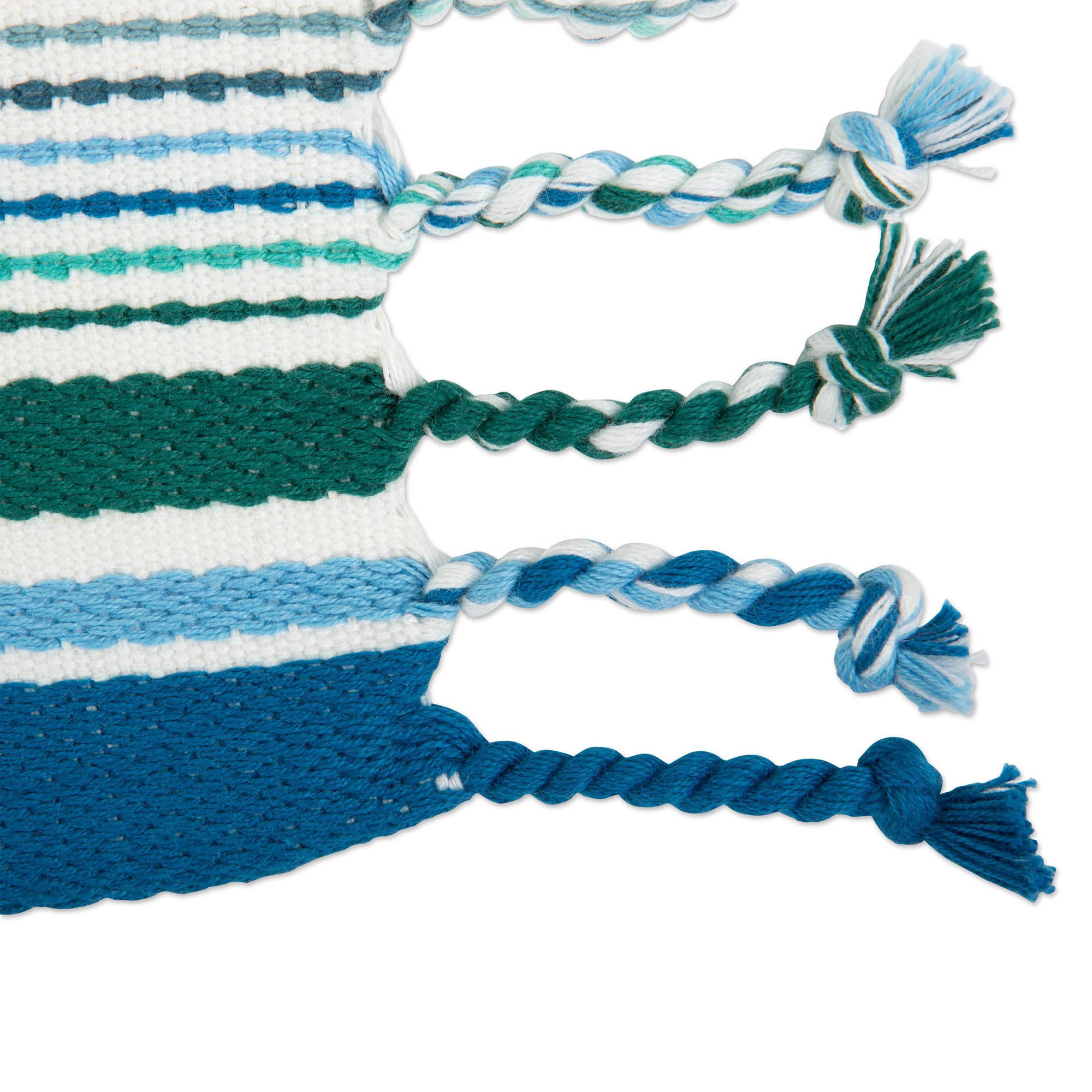 DII Tidal Stripe Fringed Cotton Placemat 6-Piece Set