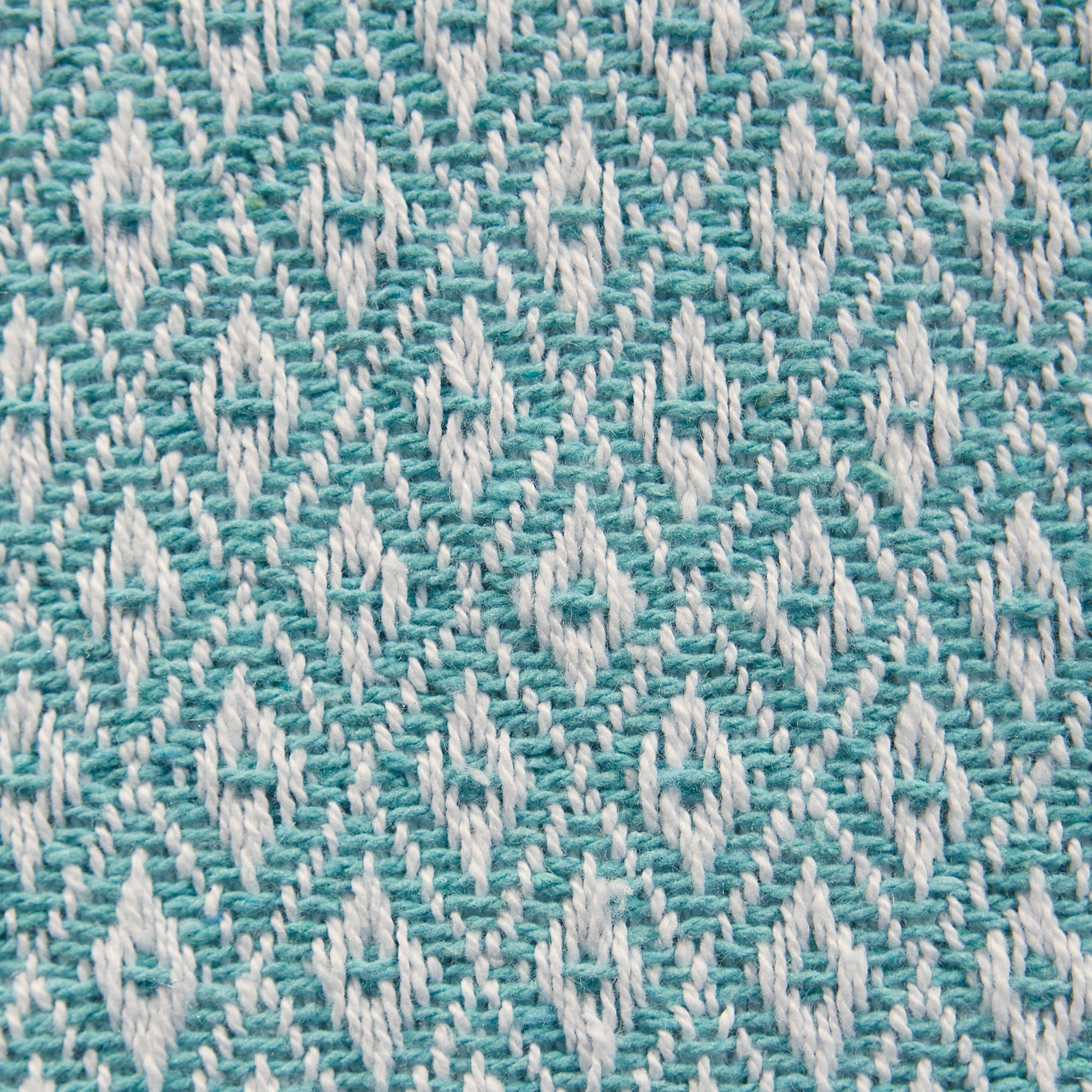 DII Aqua Mini Diamond Jacquard Fringe Cotton Table Runner, 15" x 72"
