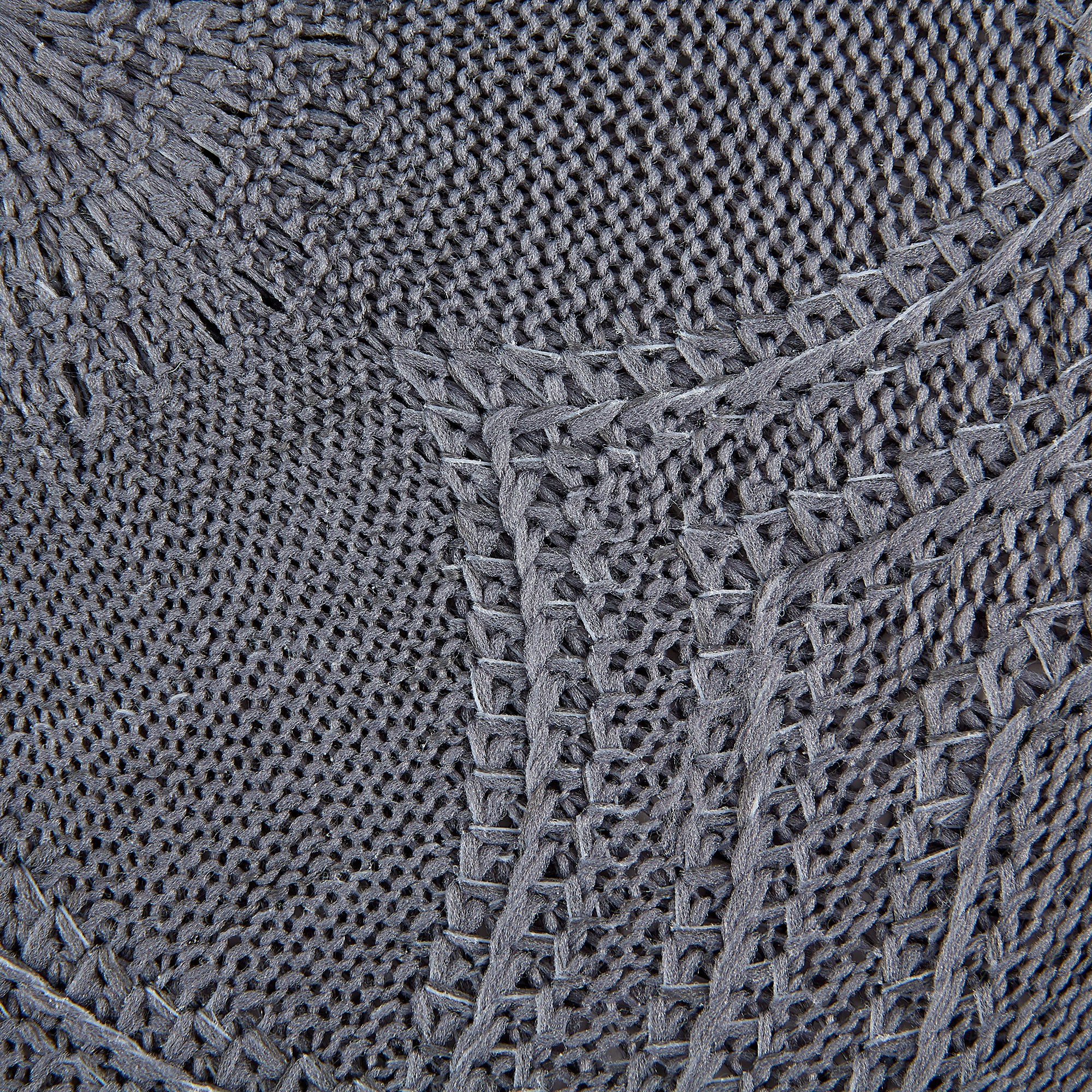 Gray Floral Pp Woven Round Placemat, Set of 6
