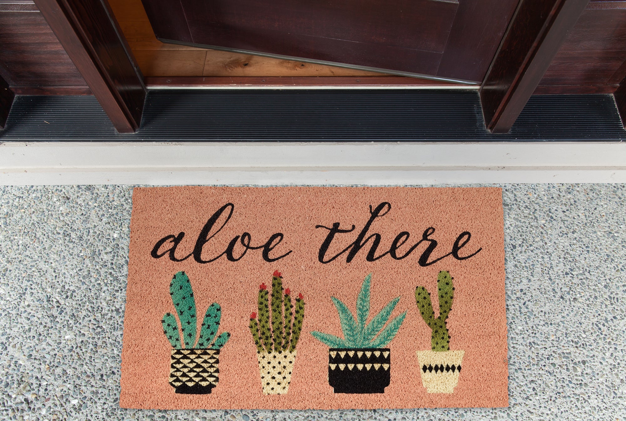 DII Aloe There Doormat, Non-Slip PVC Backing