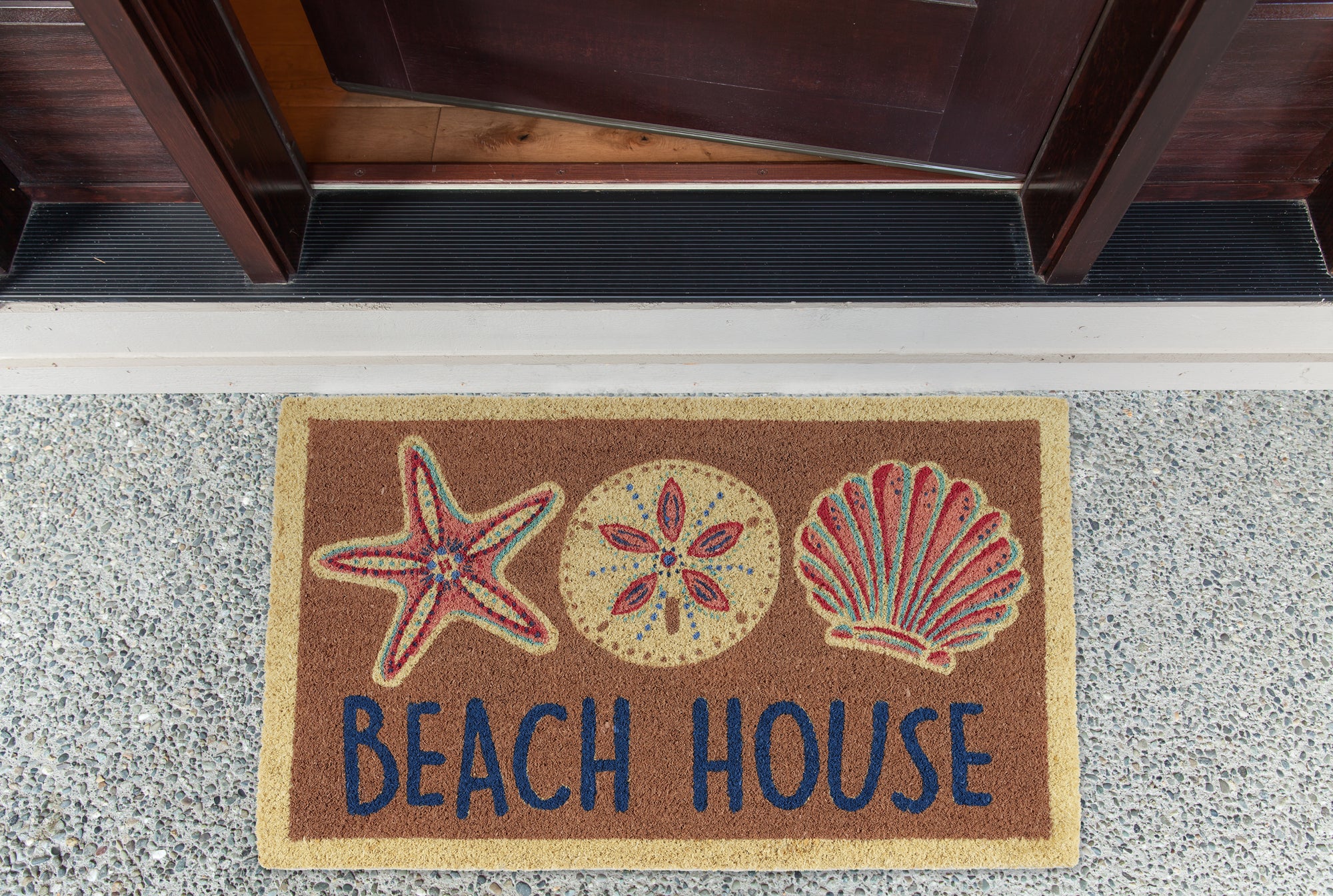 DII Beach House Doormat, Non-Slip PVC Backing