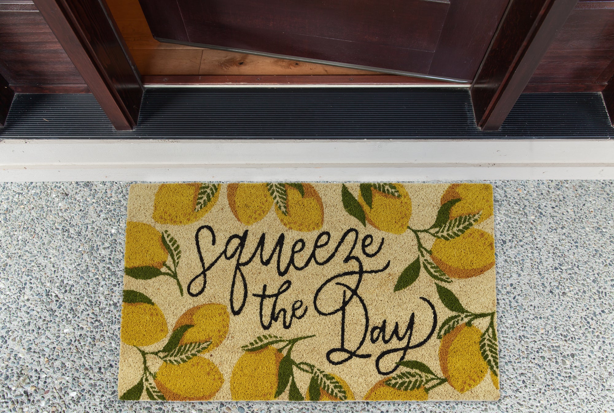 DII Squeeze the Day Doormat, Non-Slip PVC Backing