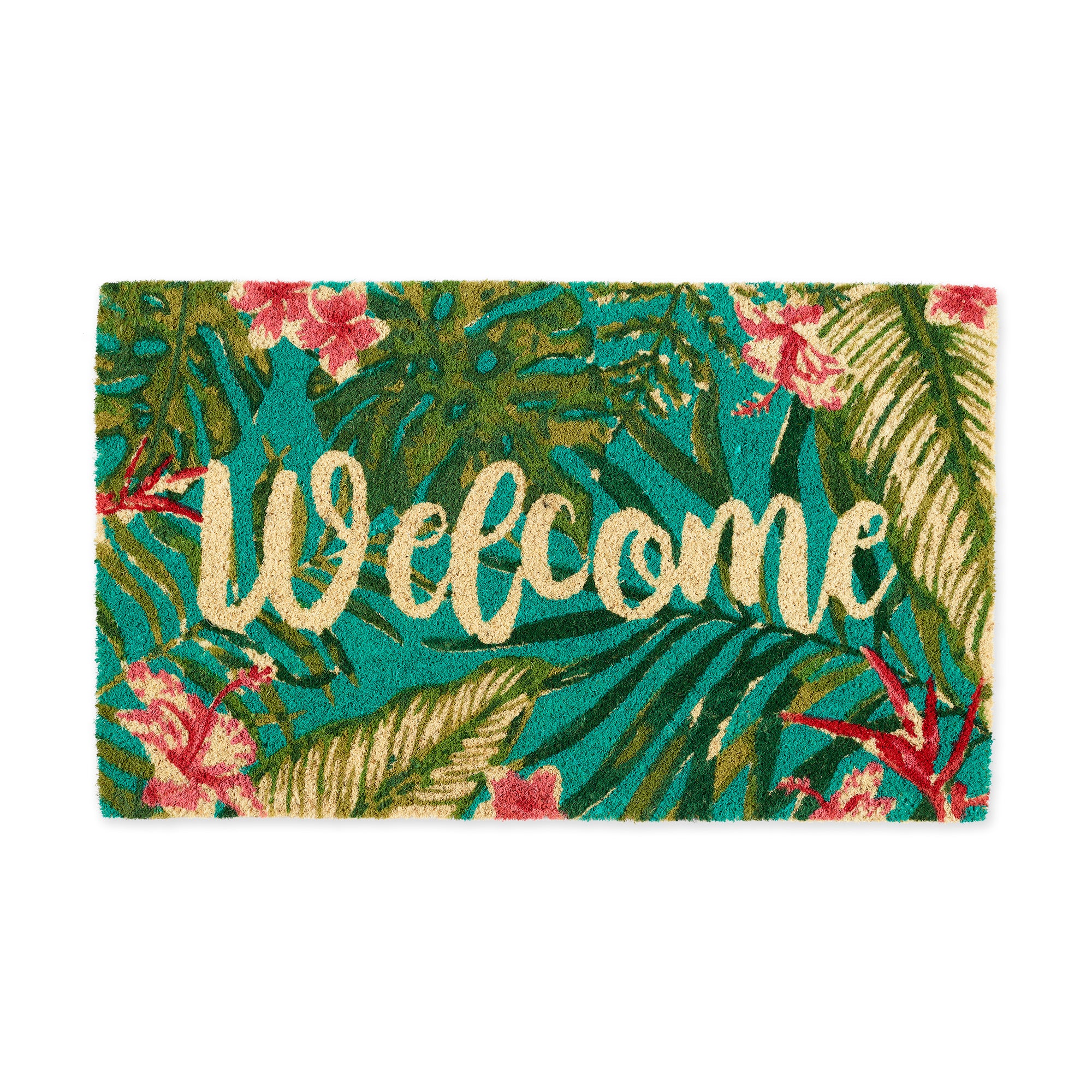 DII Tropical Welcome Doormat, Non-Slip PVC Backing