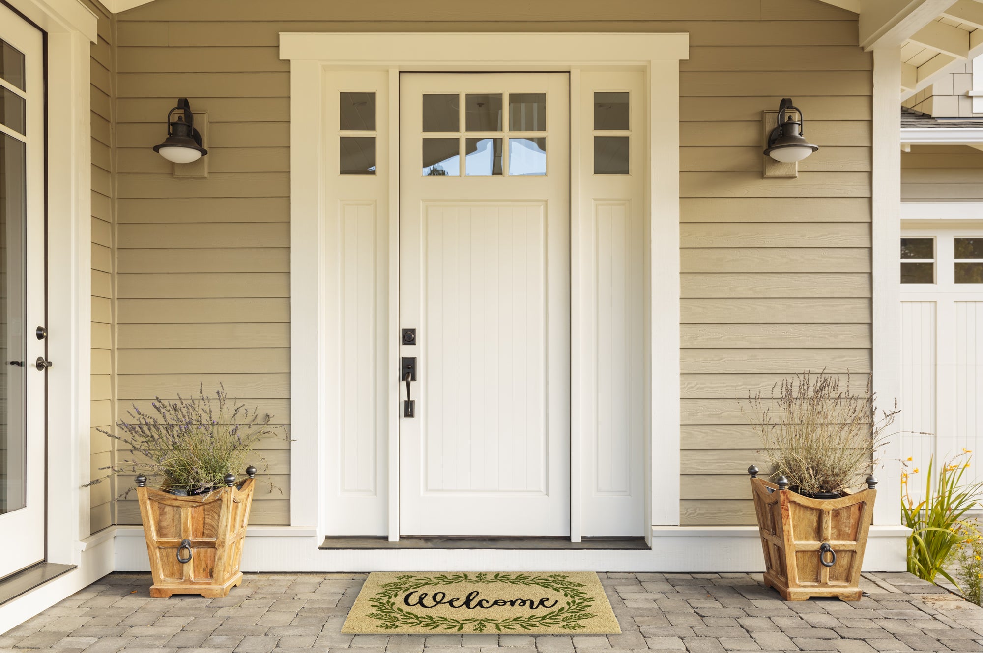 DII Natural Coir Doormat Outdoor Welcome Mat, Greenery