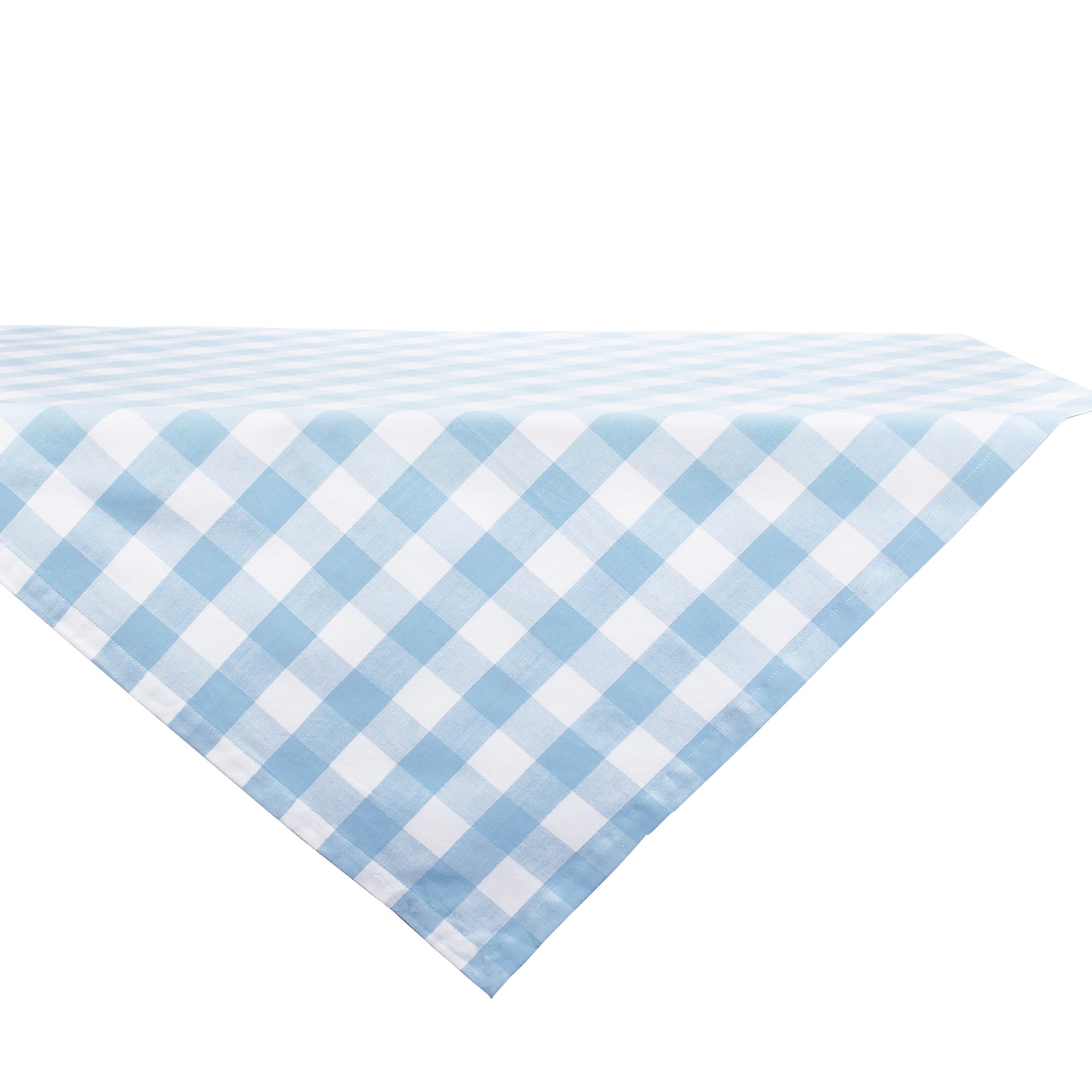 DII Light Blue Buffalo Check Cotton Table Topper