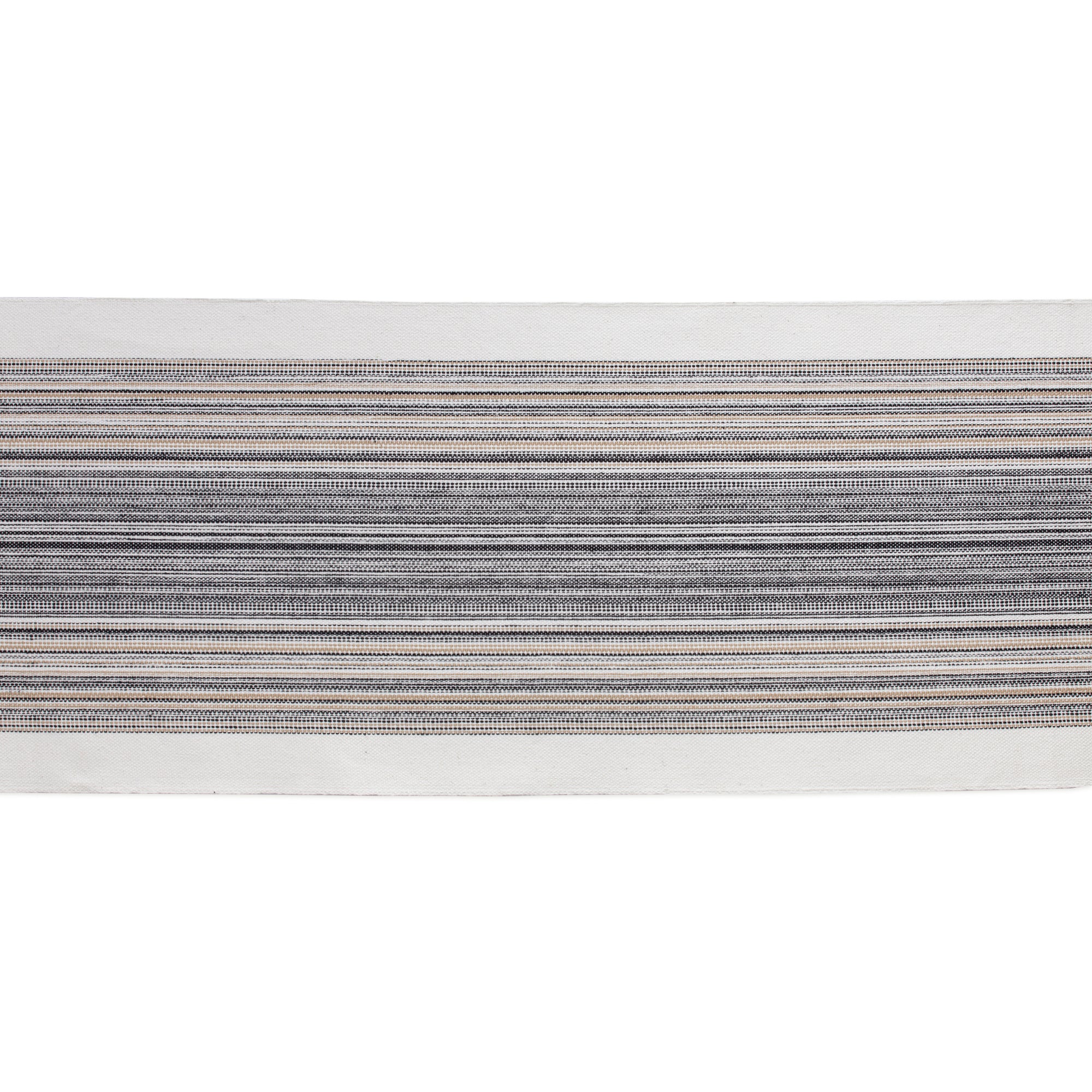 DII Striped Fringe Ribbed Cotton Table Runner