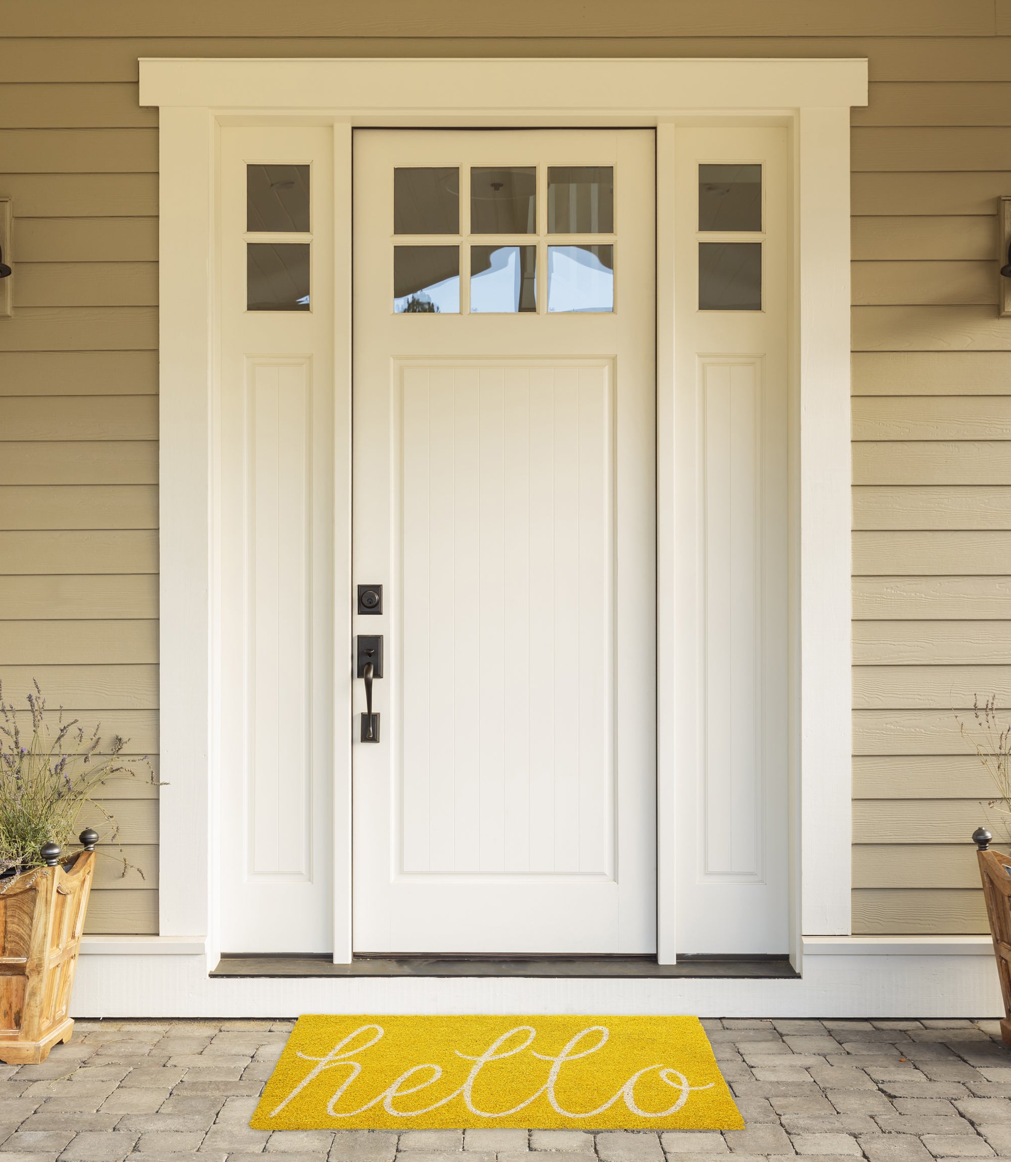 DII Hello Coir PVC-Backed Non-Slip Doormat