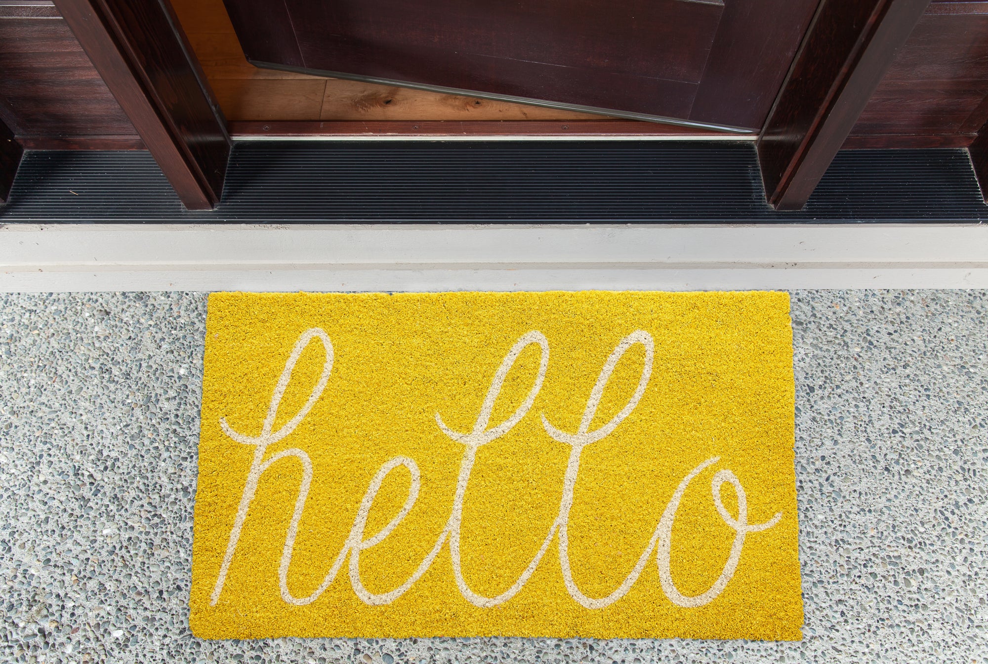 DII Hello Coir PVC-Backed Non-Slip Doormat