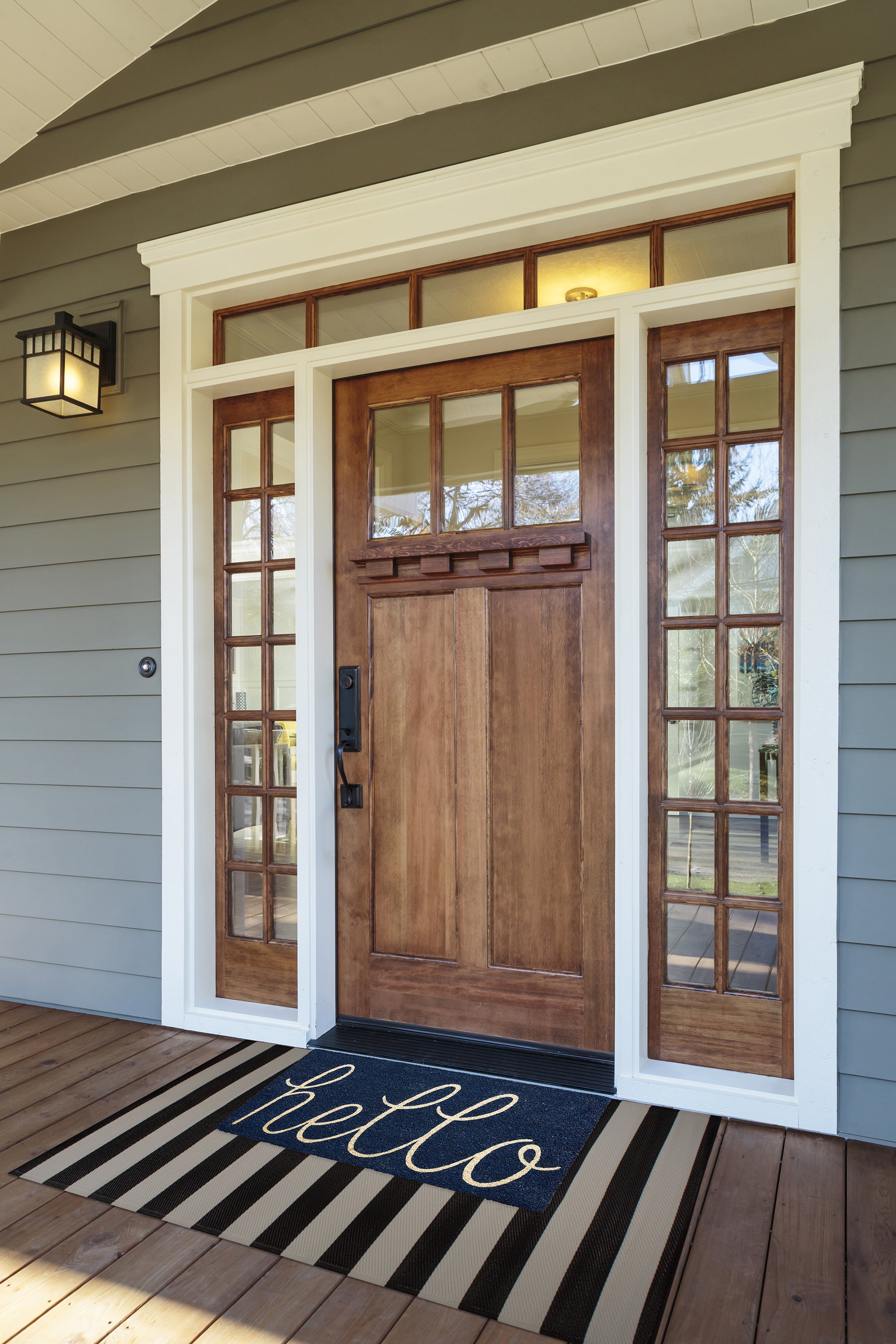 DII Hello Coir PVC-Backed Non-Slip Doormat