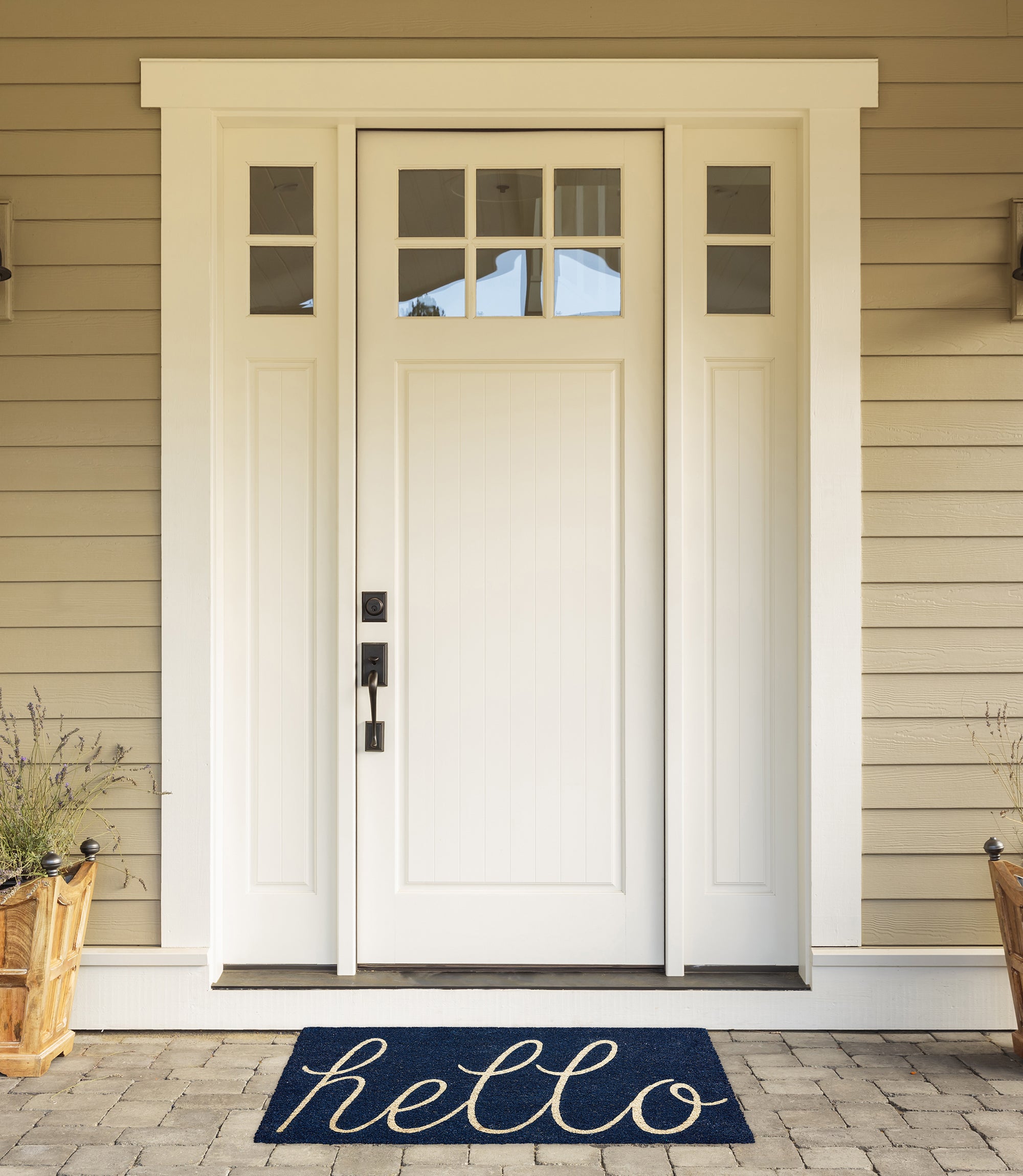DII Hello Coir PVC-Backed Non-Slip Doormat