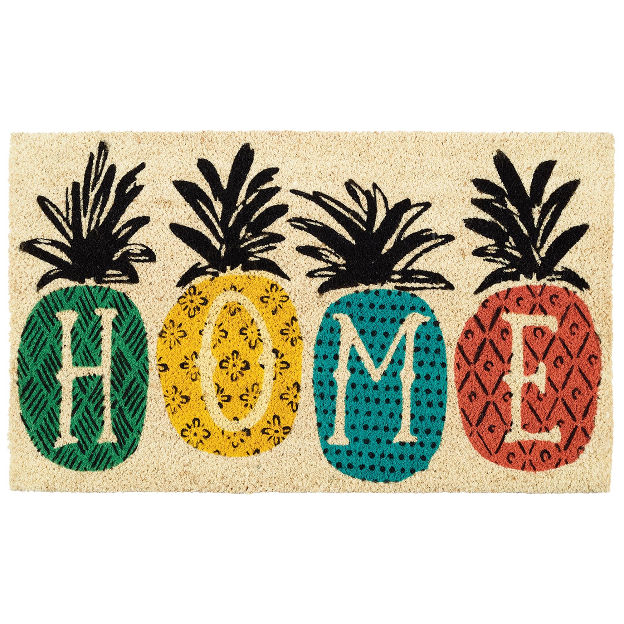 DII Pineapple Home Doormat, Non-Slip PVC Backing