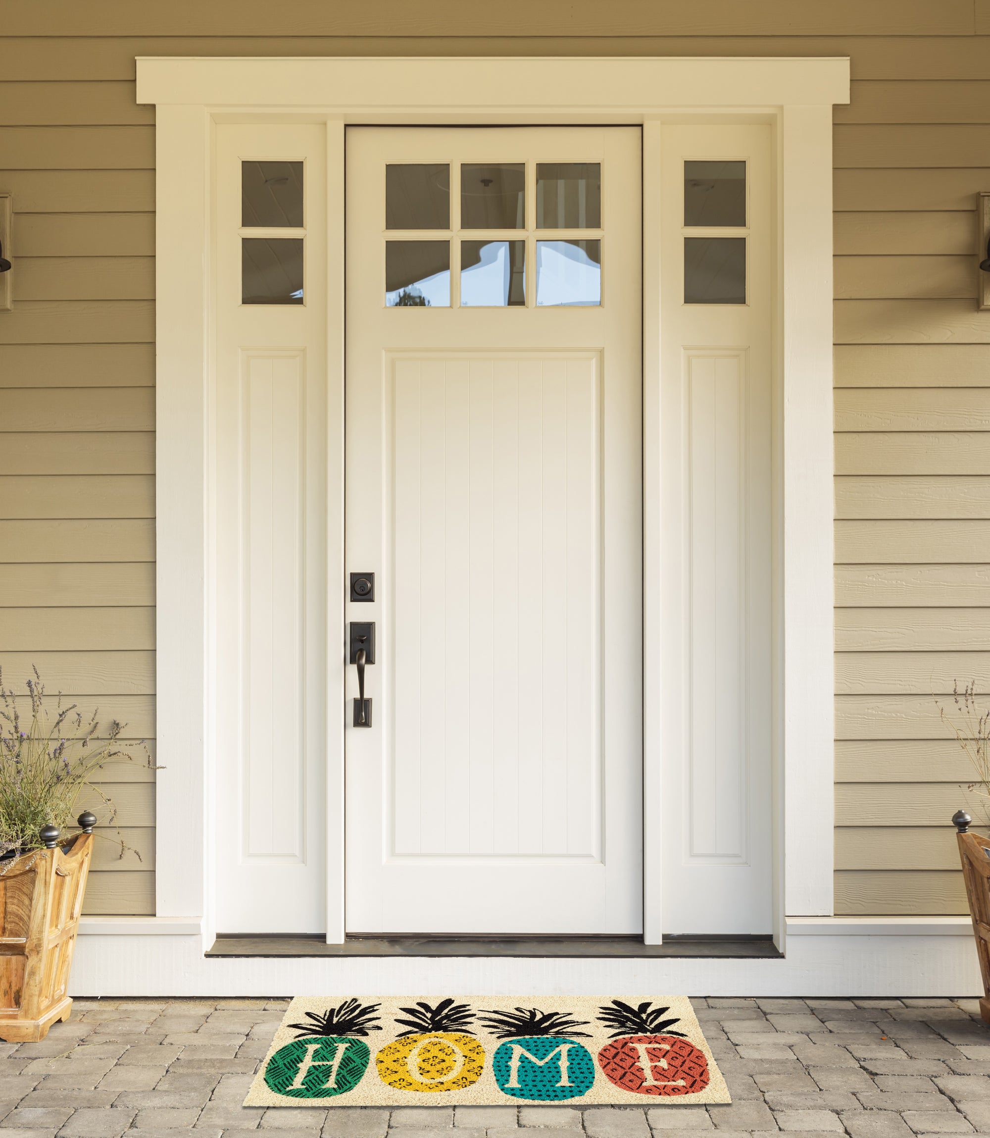 DII Pineapple Home Doormat, Non-Slip PVC Backing