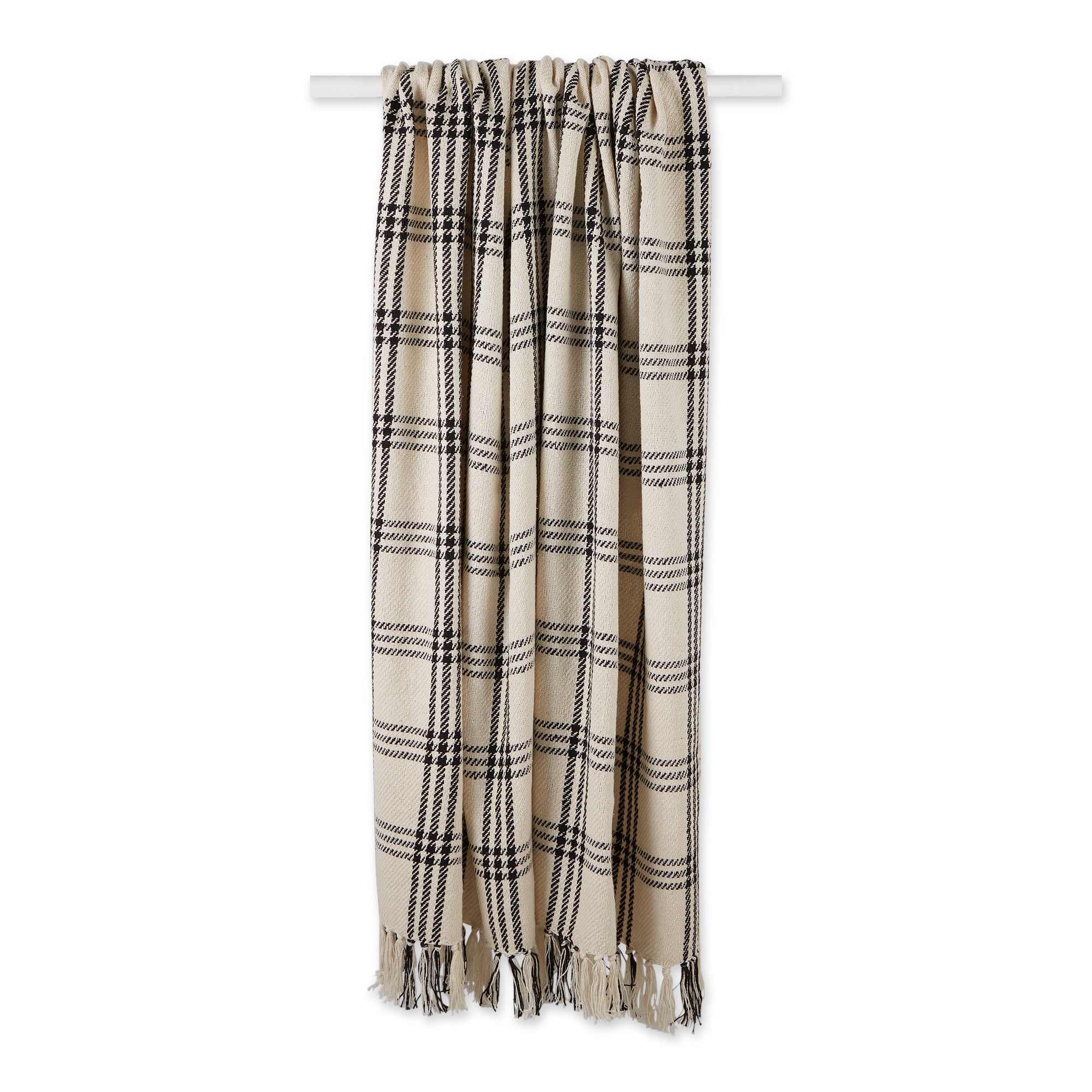 Black Modern Farmhouse Plaid Throw