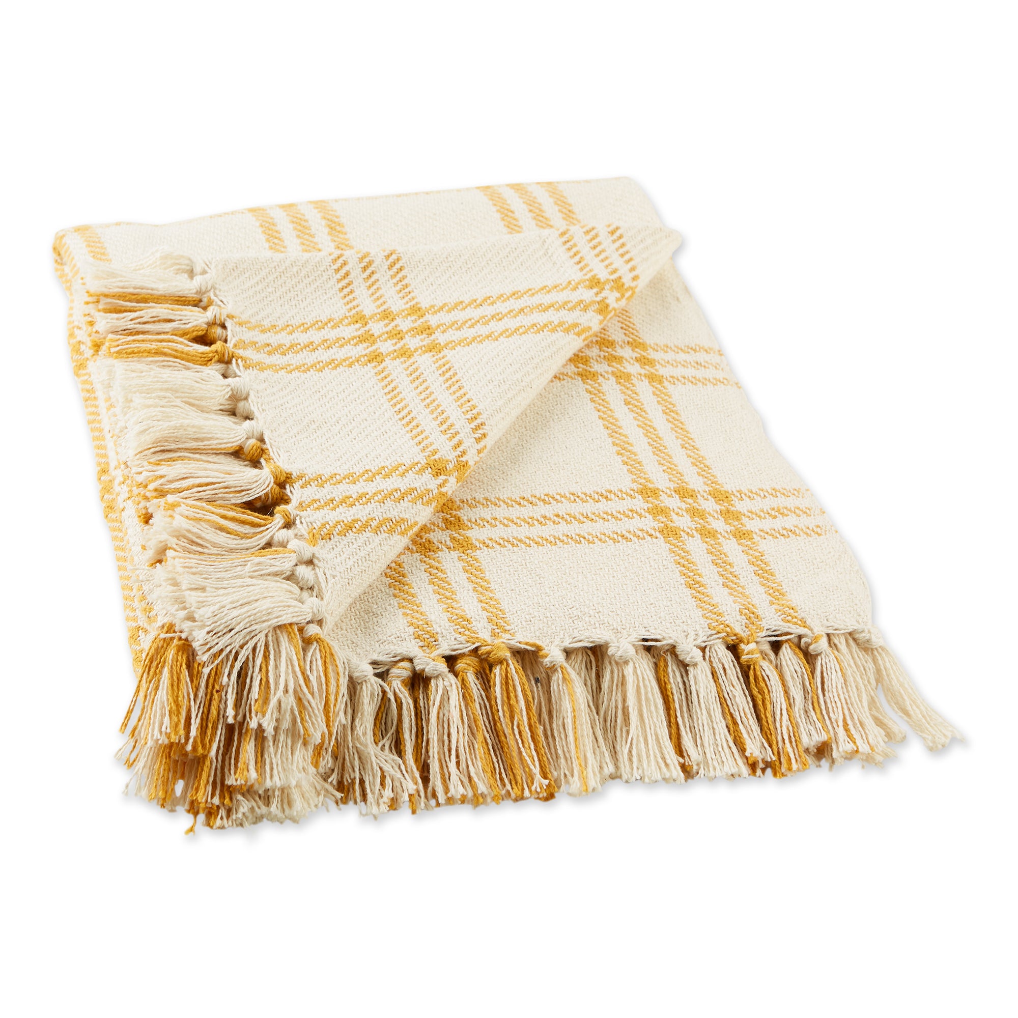 Honey Gold Modern Farmhouse Plaid Throw