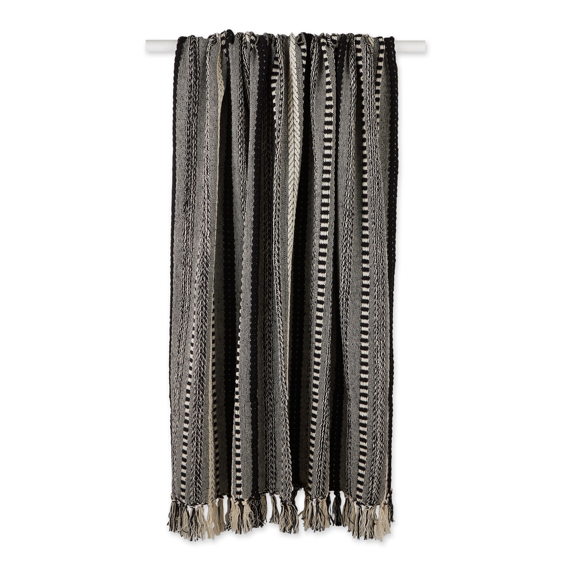 Black Braided Stripe Throw