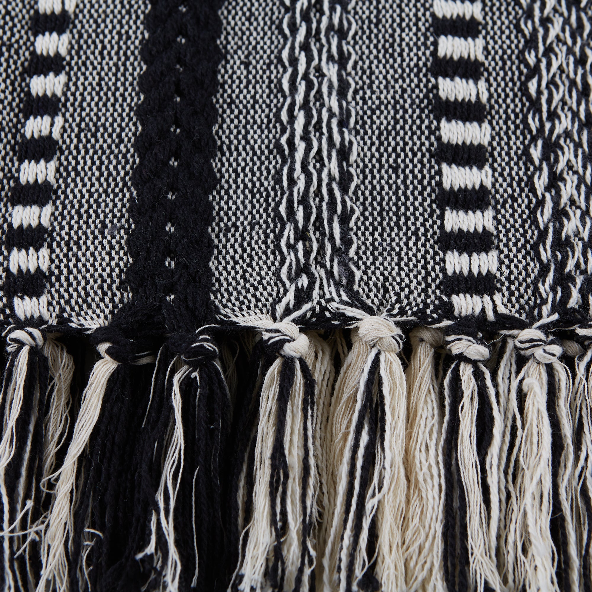 Black Braided Stripe Throw