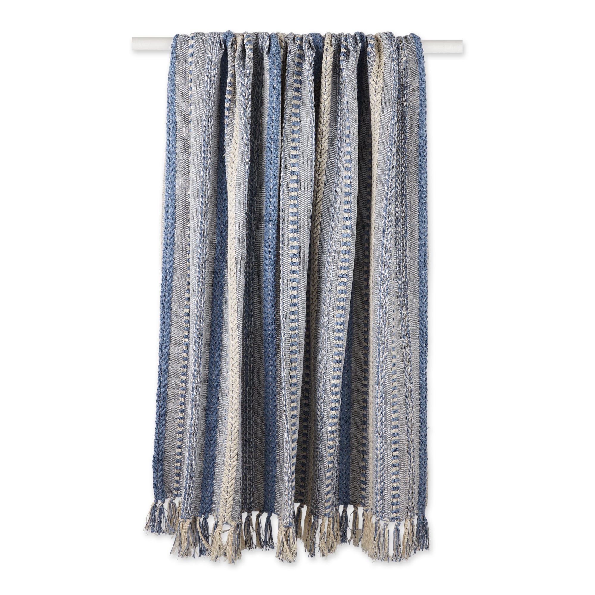 Stonewash Blue Braided Stripe Throw